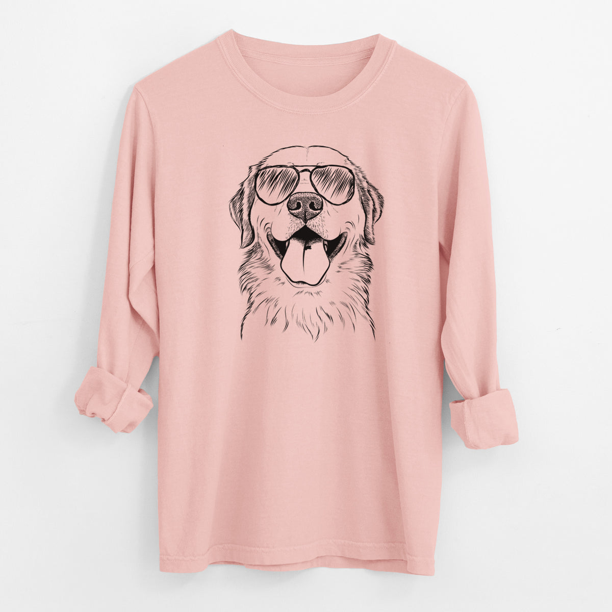 Aviator Bennett the Golden Retriever - Men's Heavyweight 100% Cotton Long Sleeve