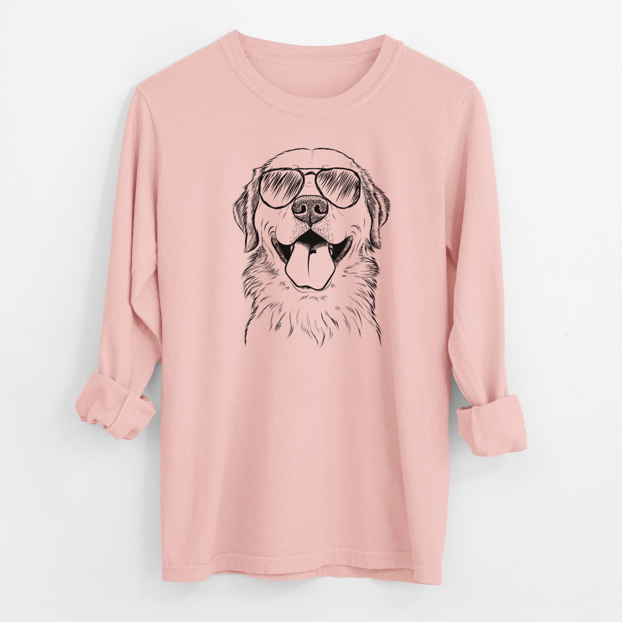 Aviator Bennett the Golden Retriever - Men's Heavyweight 100% Cotton Long Sleeve