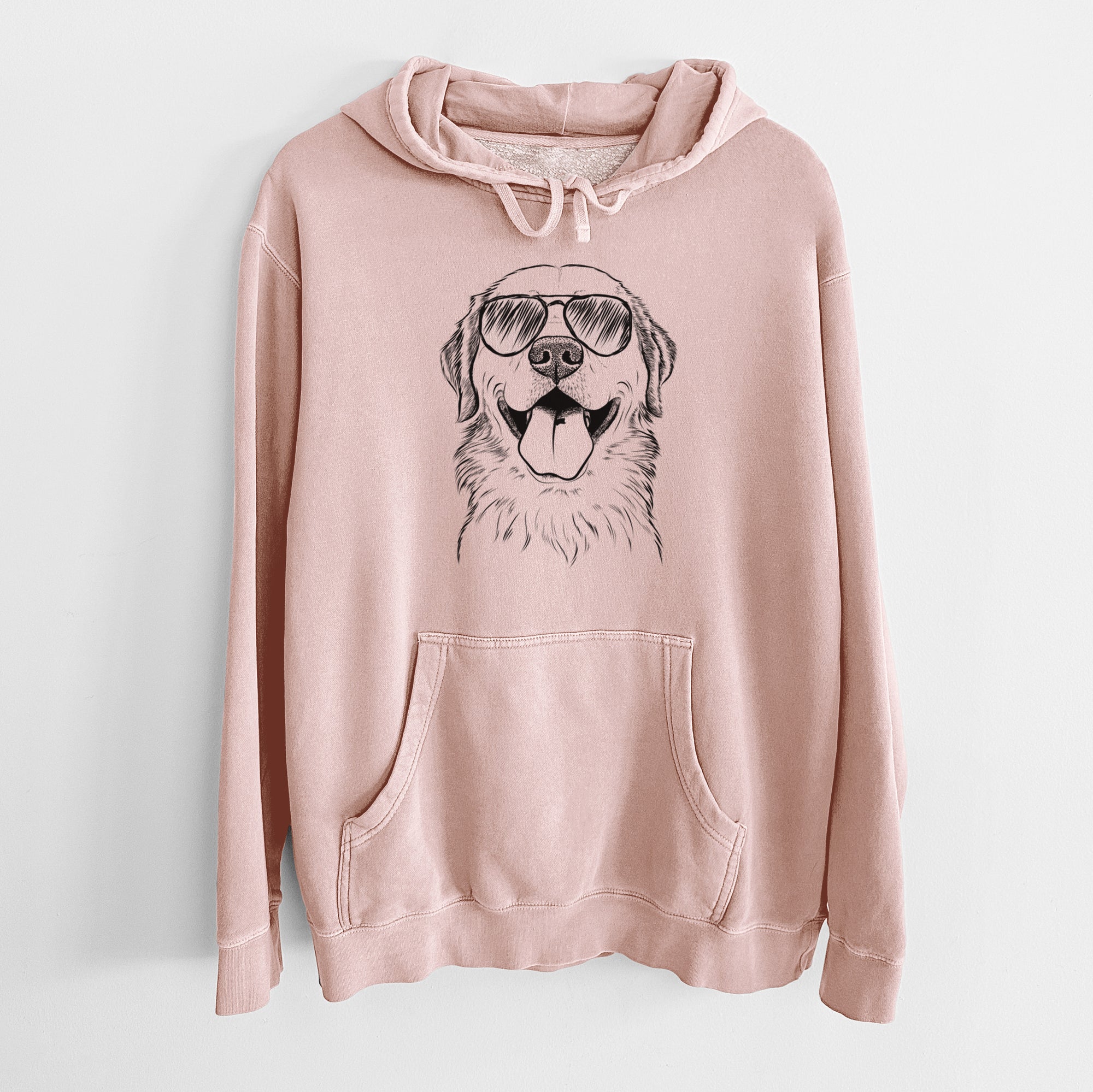 Aviator Bennett the Golden Retriever - Unisex Pigment Dyed Hoodie