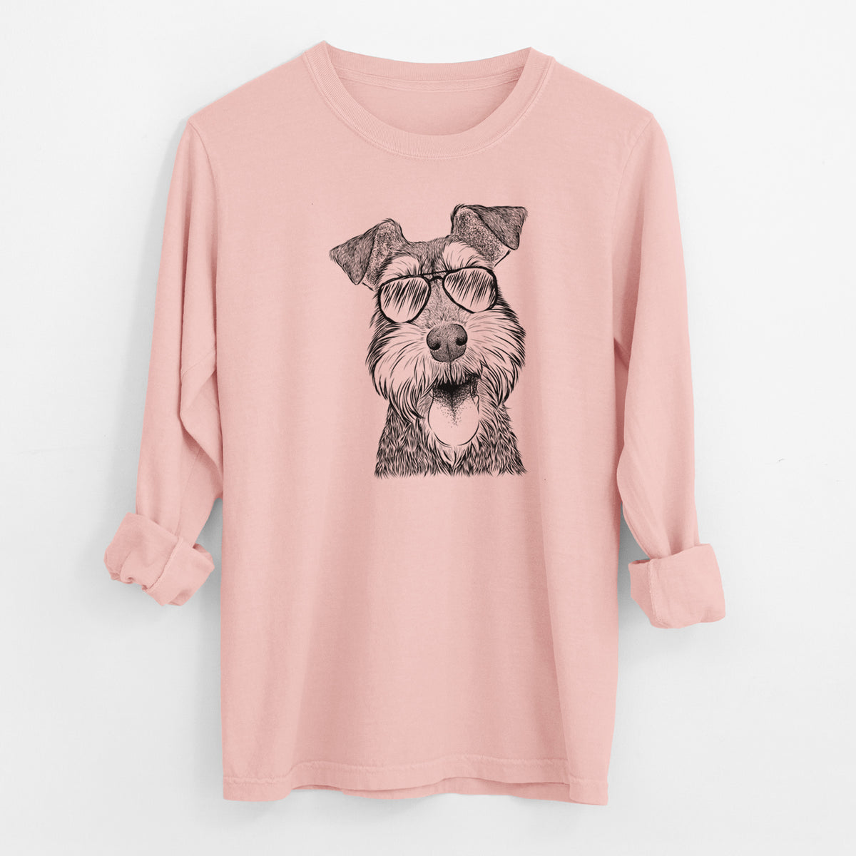 Aviator Bernadette the Mini Schnauzer - Men's Heavyweight 100% Cotton Long Sleeve