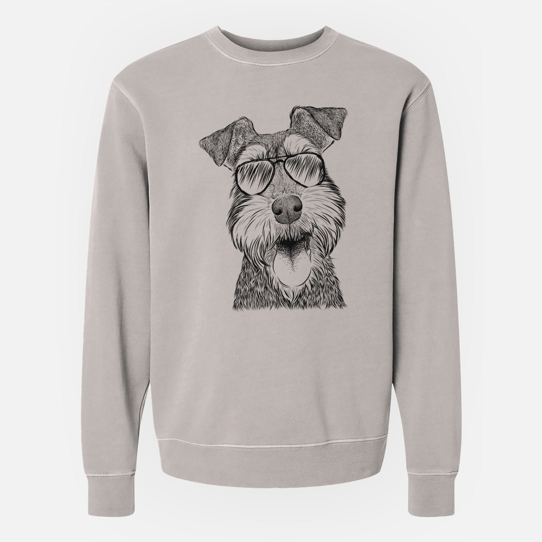 Aviator Bernadette the Mini Schnauzer - Unisex Pigment Dyed Crew Sweatshirt