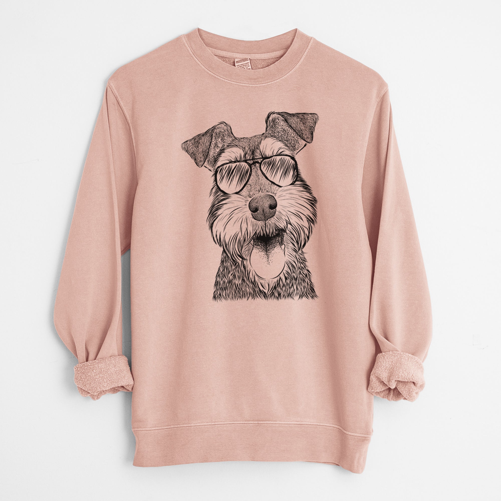 Aviator Bernadette the Mini Schnauzer - Unisex Pigment Dyed Crew Sweatshirt