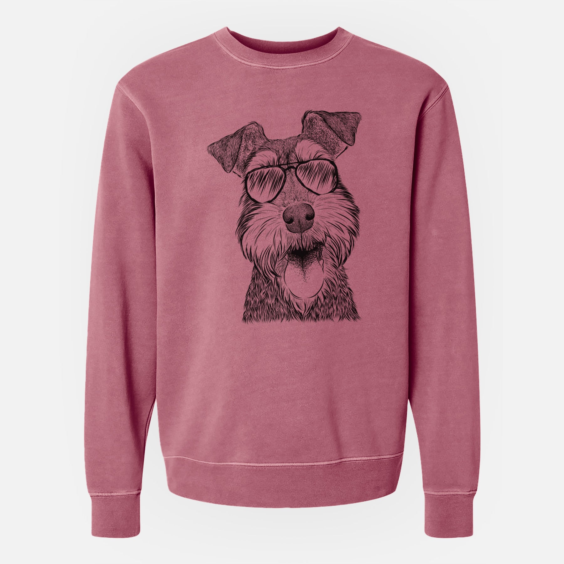 Aviator Bernadette the Mini Schnauzer - Unisex Pigment Dyed Crew Sweatshirt