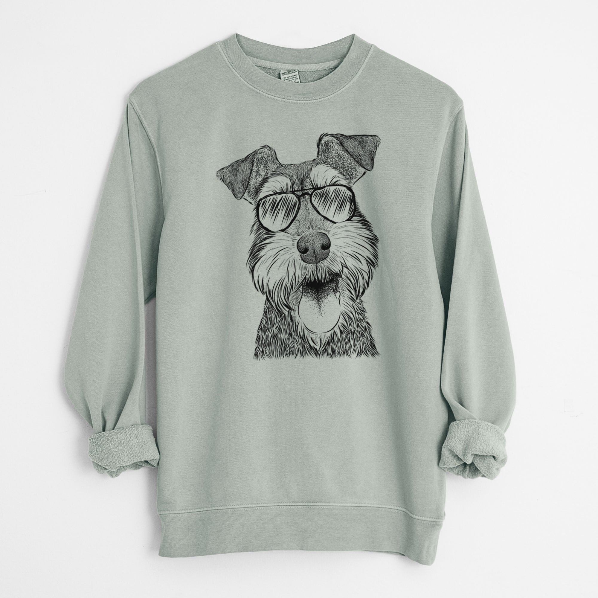 Aviator Bernadette the Mini Schnauzer - Unisex Pigment Dyed Crew Sweatshirt