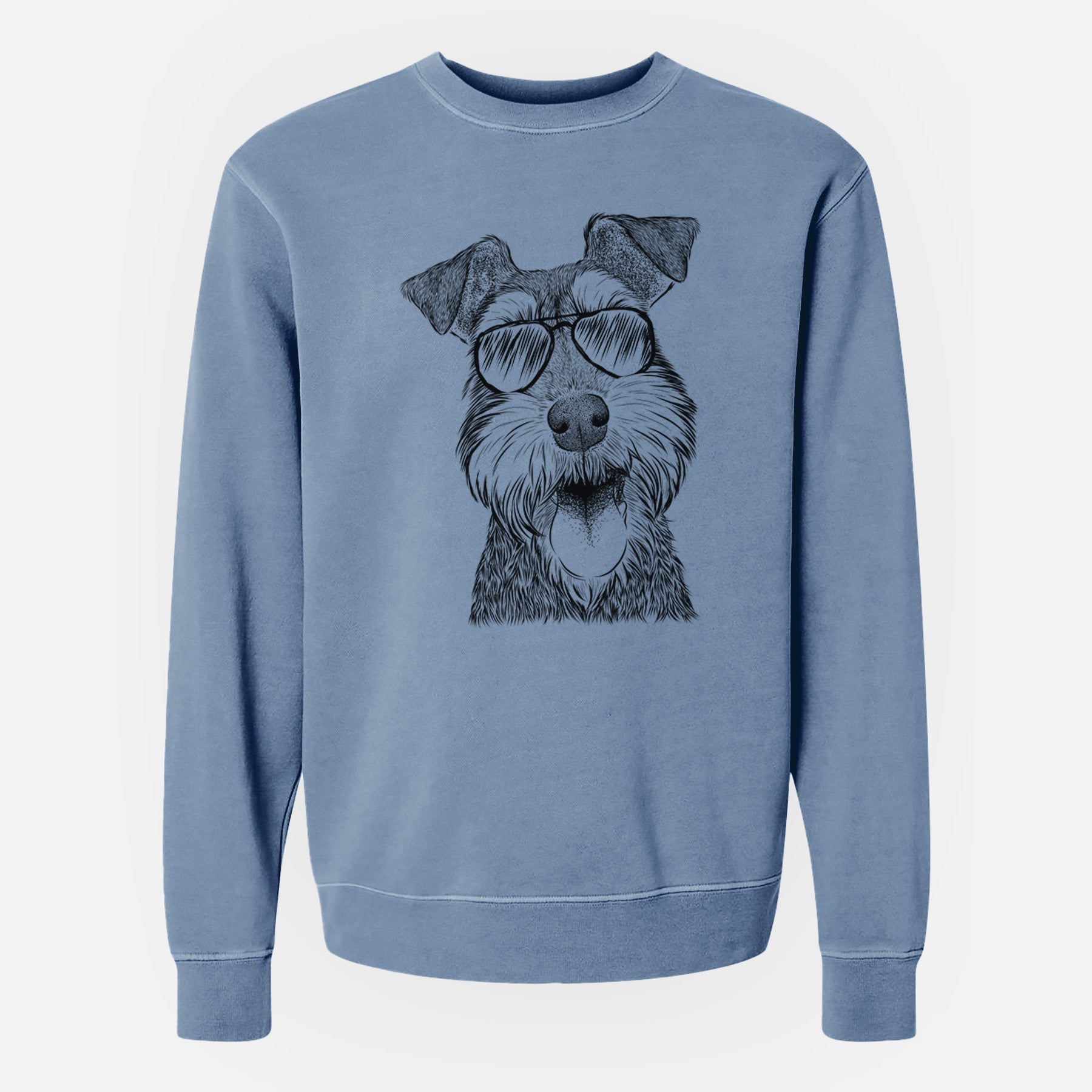 Aviator Bernadette the Mini Schnauzer - Unisex Pigment Dyed Crew Sweatshirt