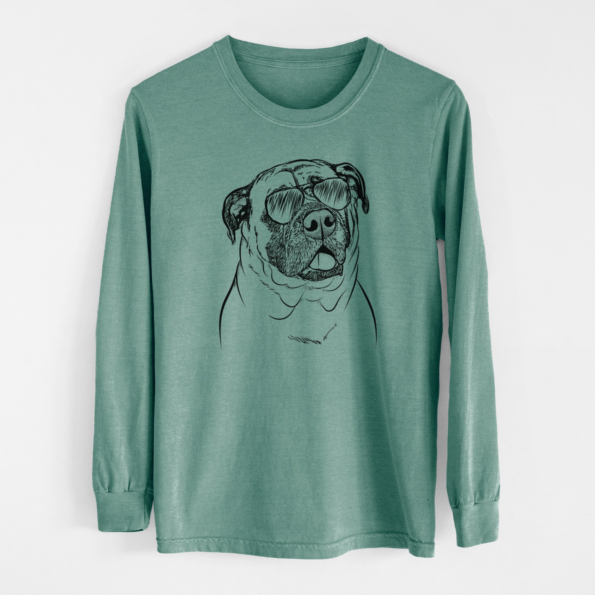 Aviator Big P the English Mastiff - Men's Heavyweight 100% Cotton Long Sleeve