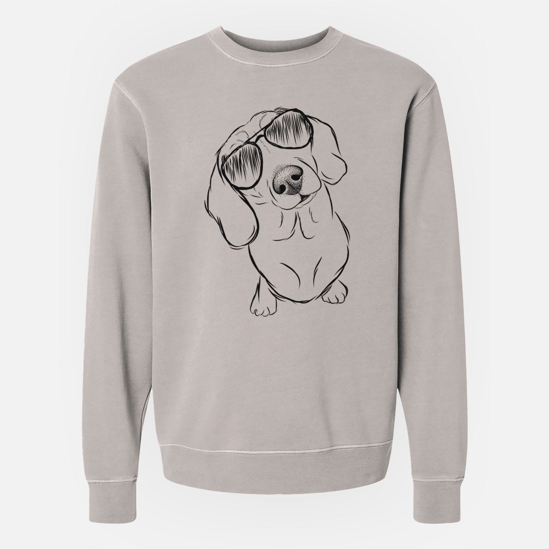 Aviator Bill the Dachshund - Unisex Pigment Dyed Crew Sweatshirt