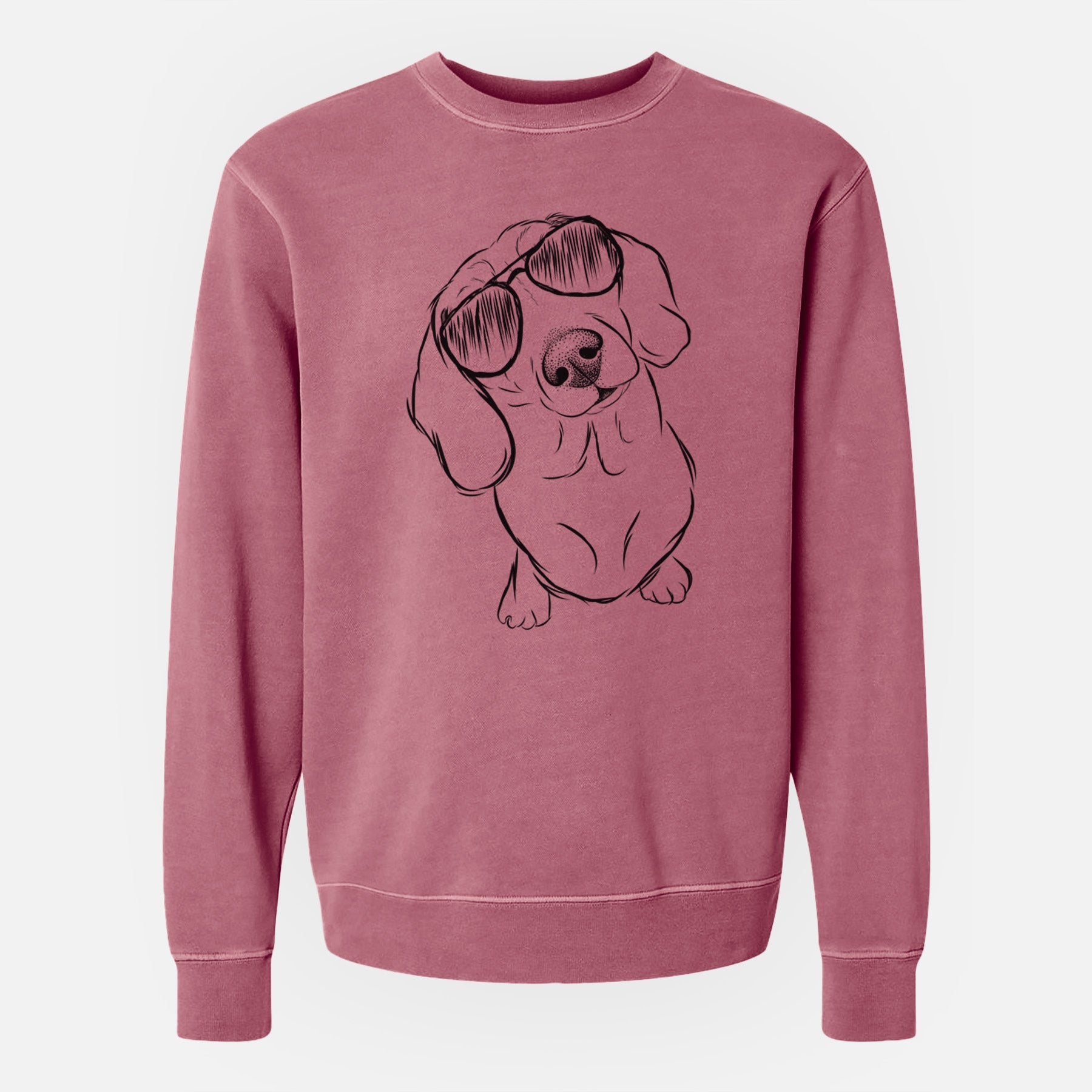 Aviator Bill the Dachshund - Unisex Pigment Dyed Crew Sweatshirt