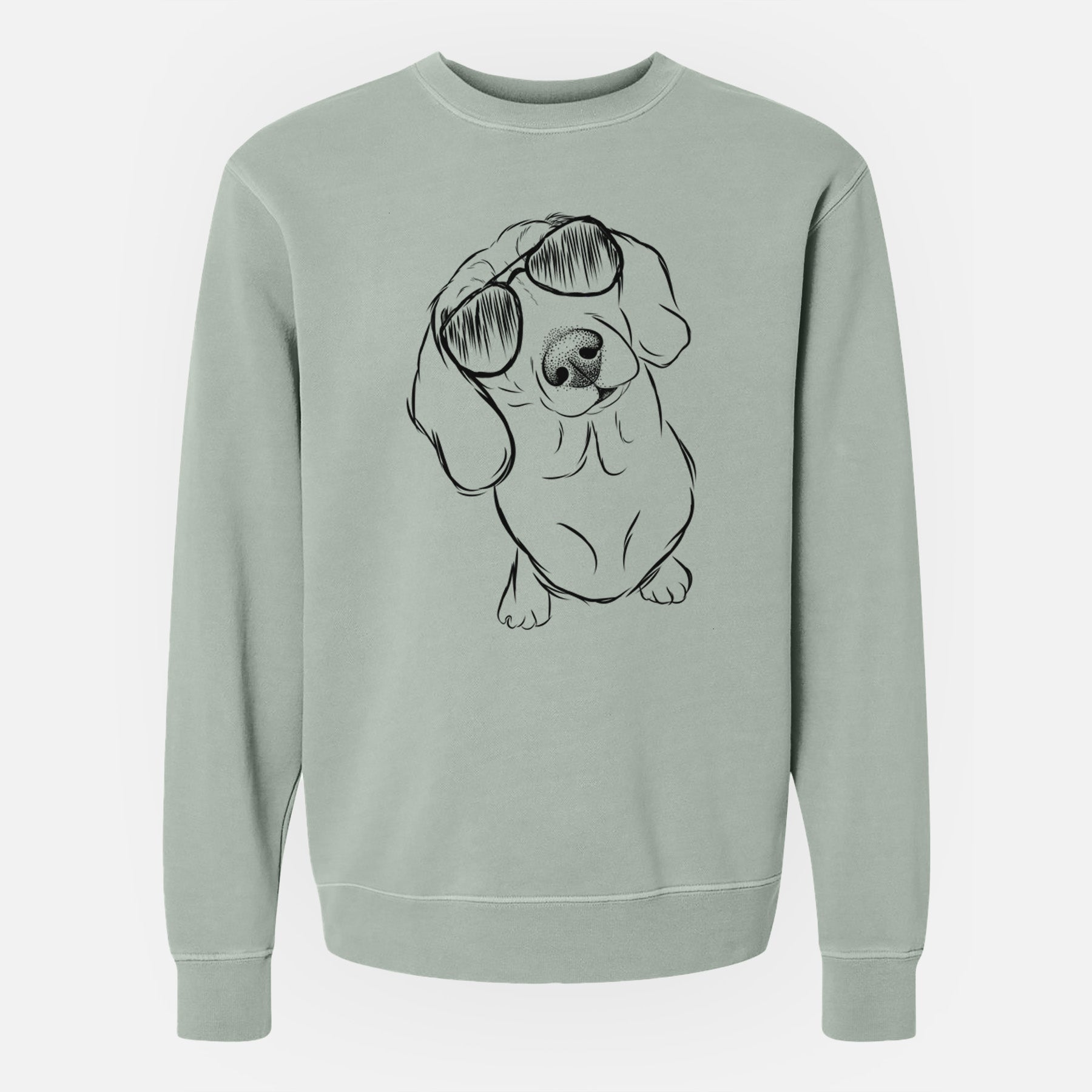 Aviator Bill the Dachshund - Unisex Pigment Dyed Crew Sweatshirt