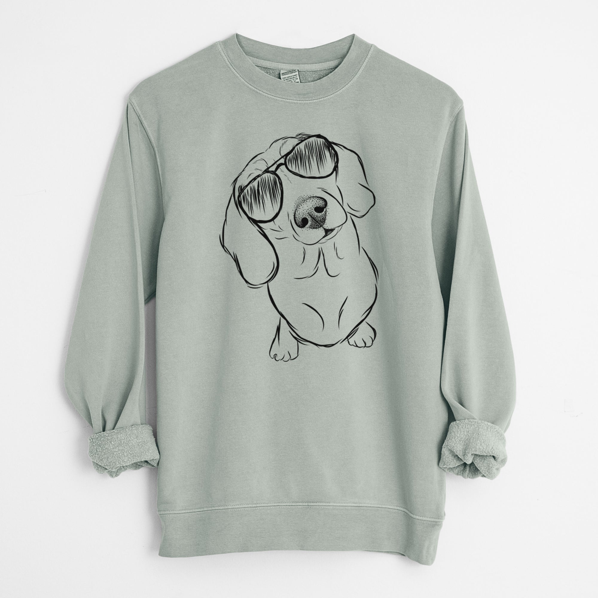 Aviator Bill the Dachshund - Unisex Pigment Dyed Crew Sweatshirt