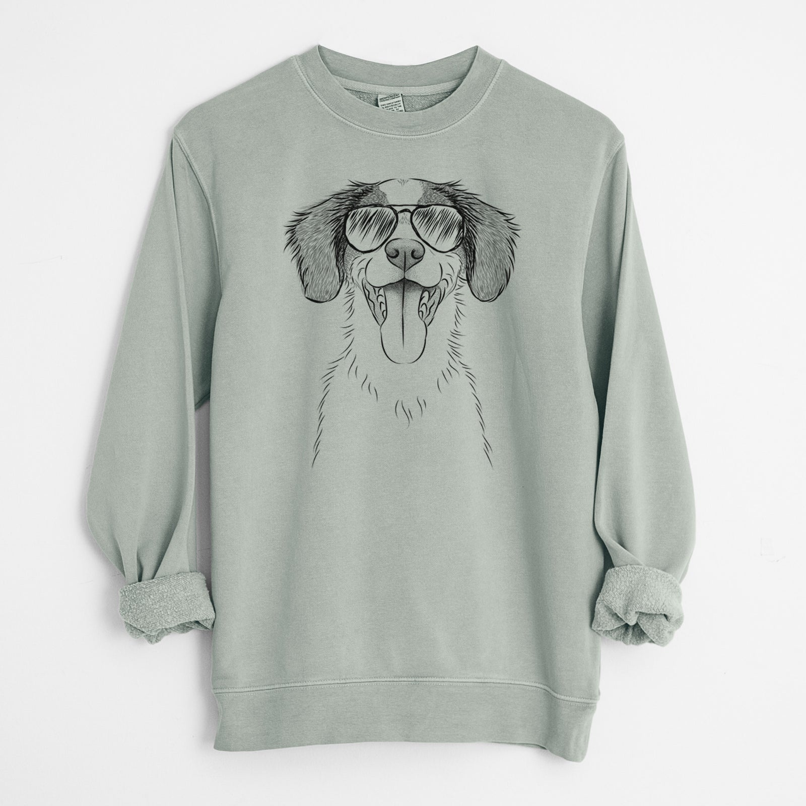 Aviator Birdie the Brittany - Unisex Pigment Dyed Crew Sweatshirt