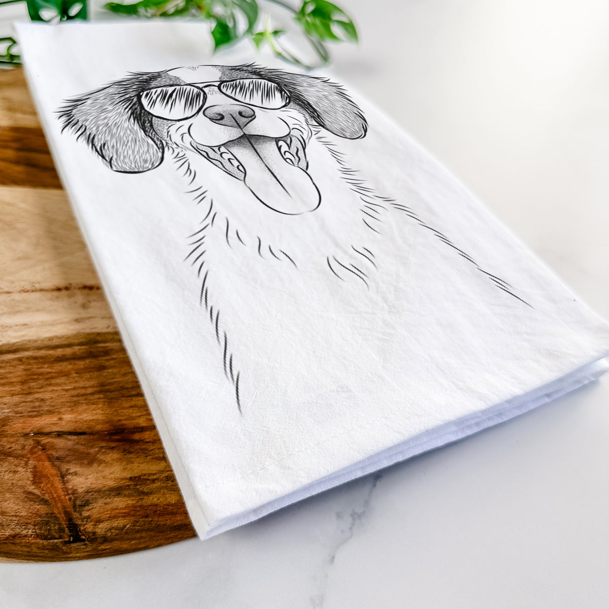 Birdie the Brittany Tea Towel