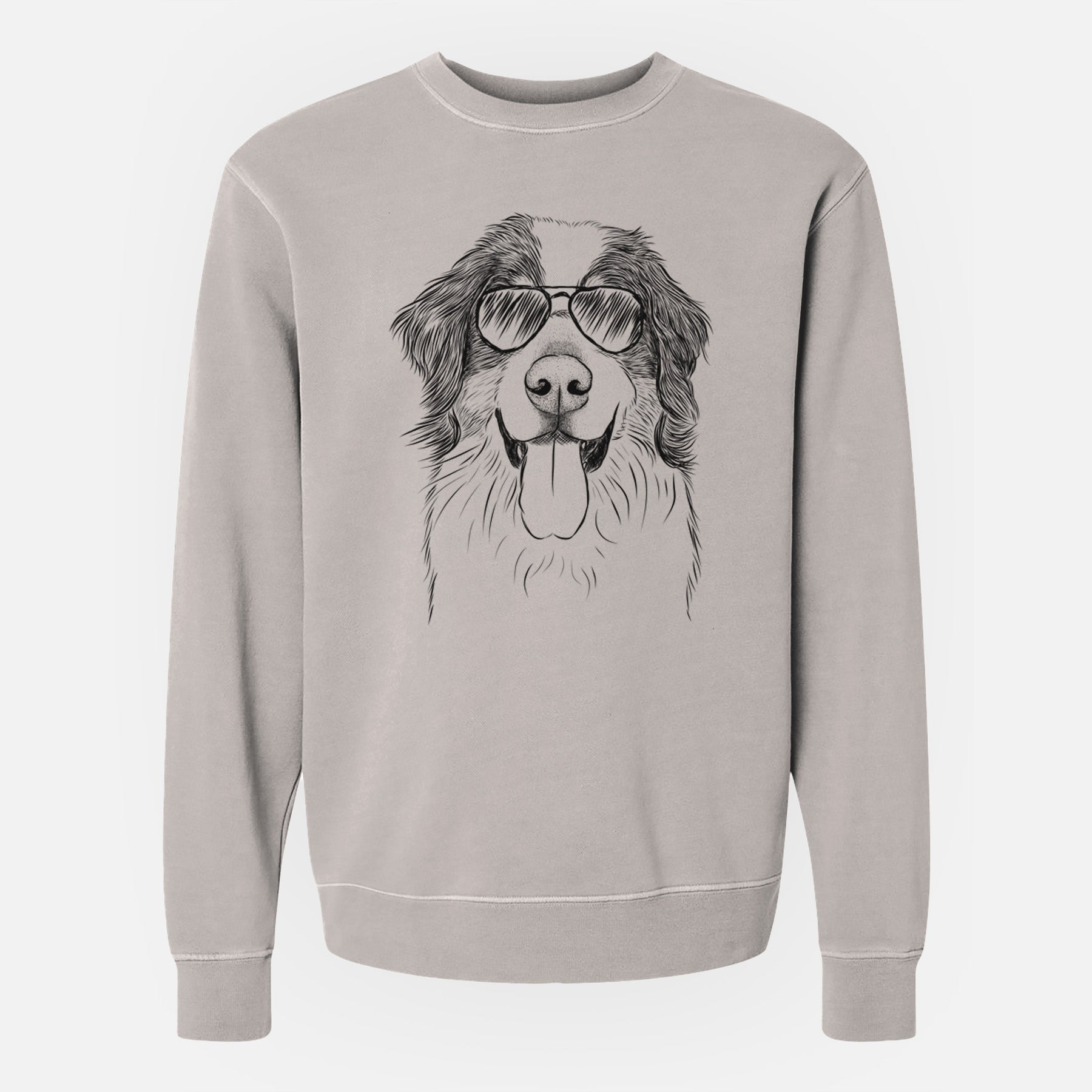 Aviator Blaze the Bernese Mountain Dog - Unisex Pigment Dyed Crew Sweatshirt