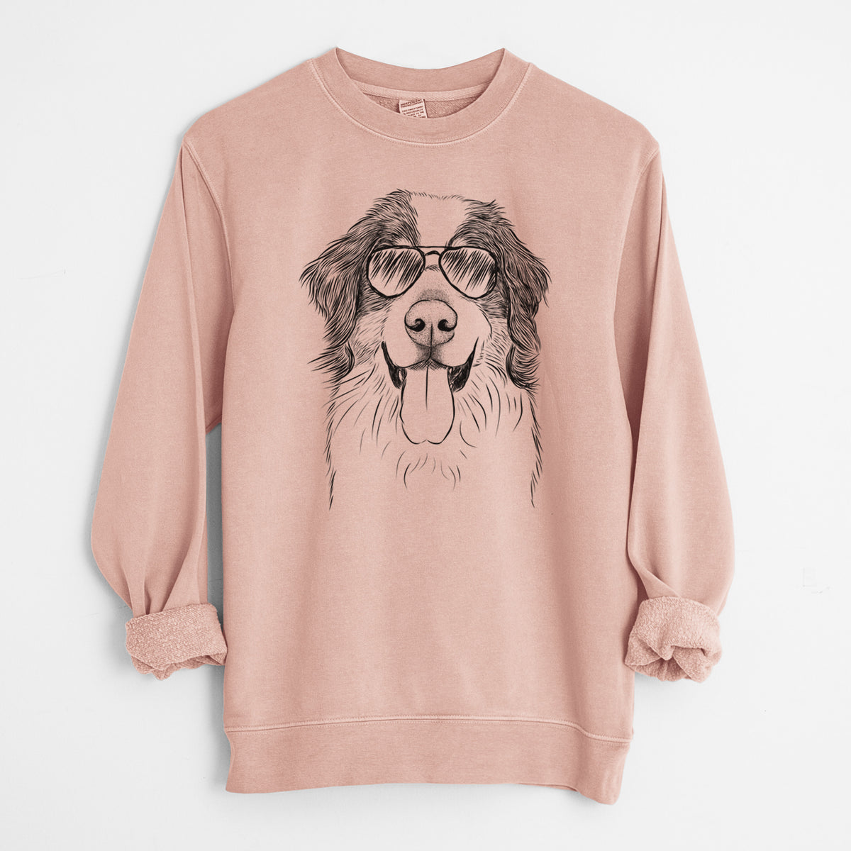 Aviator Blaze the Bernese Mountain Dog - Unisex Pigment Dyed Crew Sweatshirt