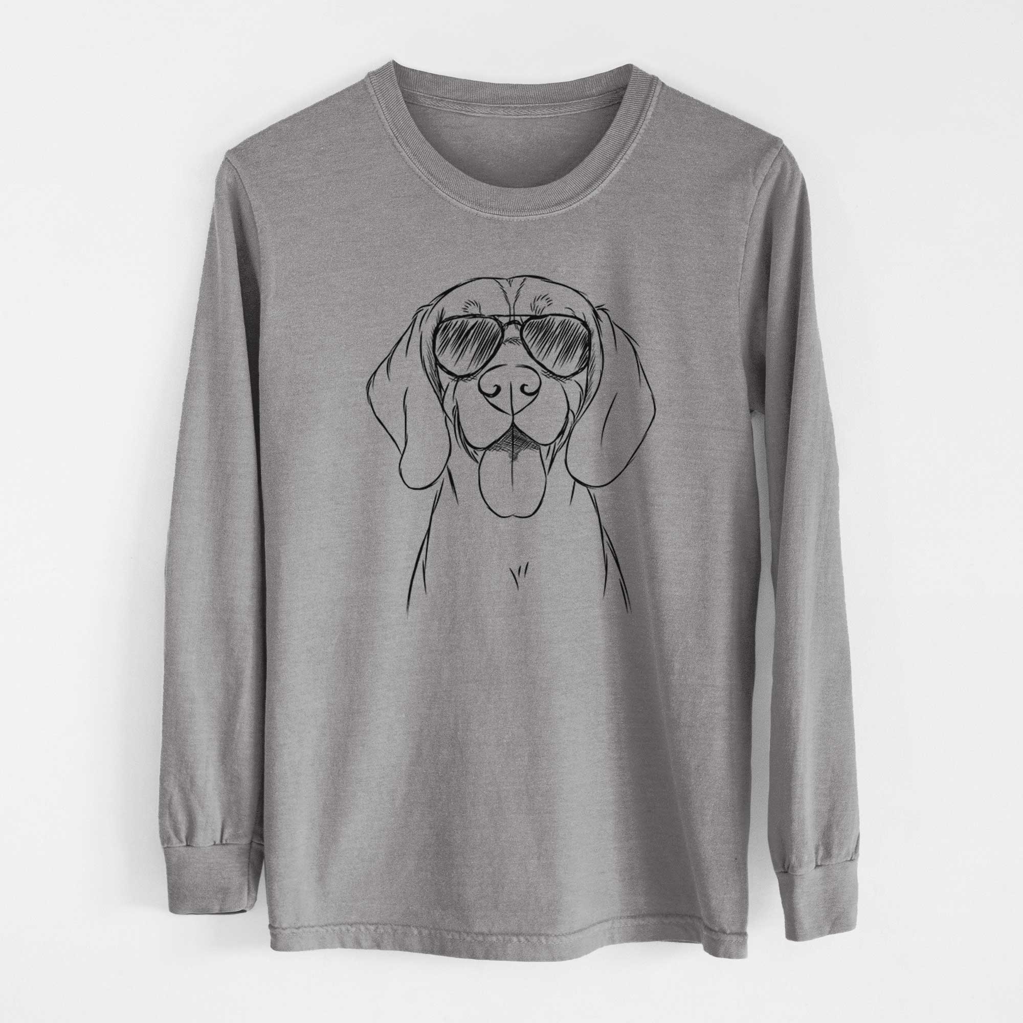 Aviator Bogie the Beagle - Men's Heavyweight 100% Cotton Long Sleeve