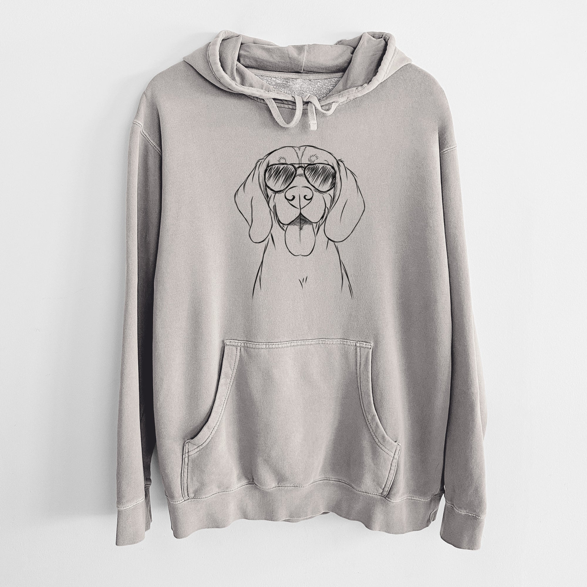 Aviator Bogie the Beagle - Unisex Pigment Dyed Hoodie