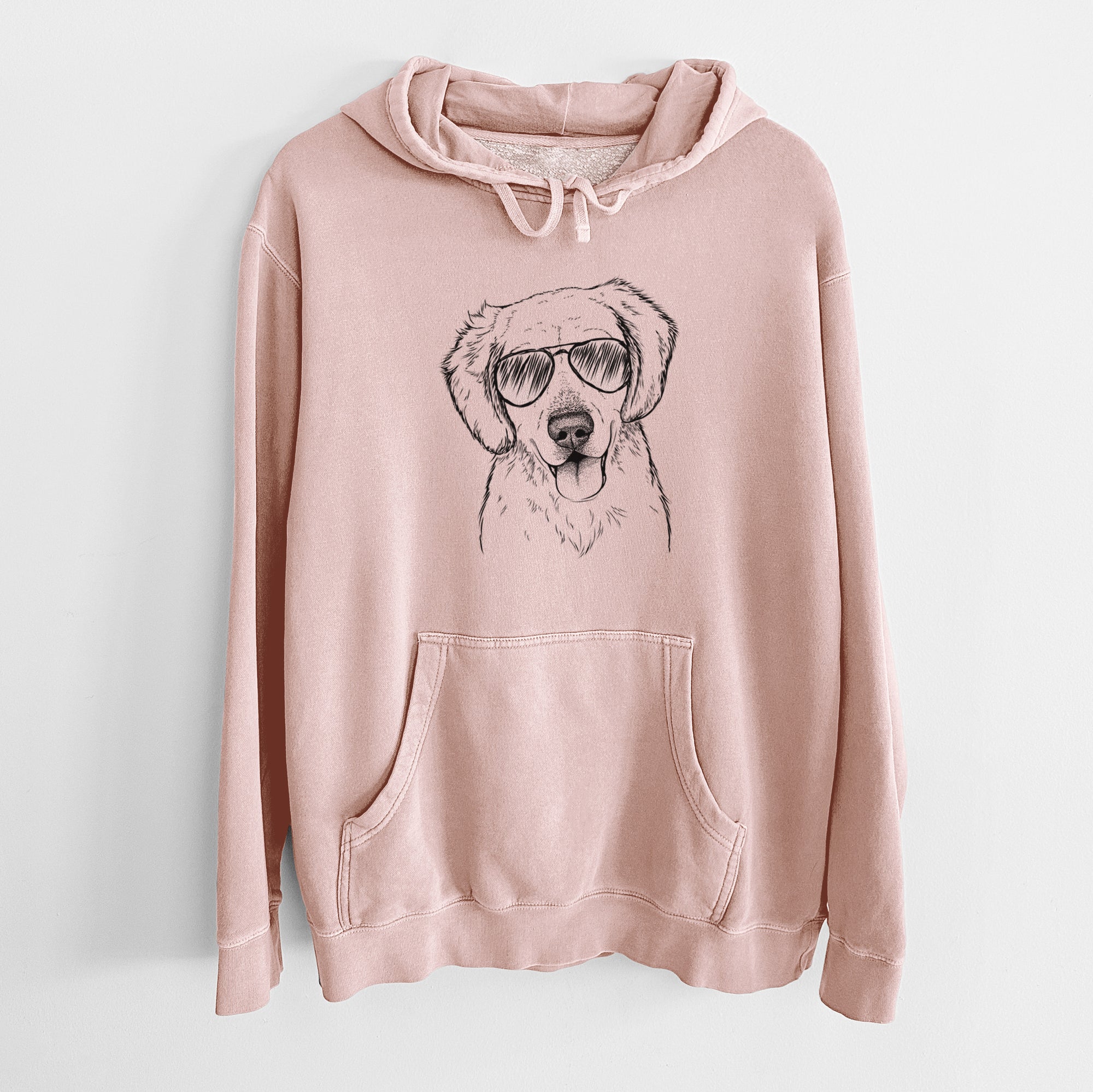 Aviator Bojo the Golden Retriever - Unisex Pigment Dyed Hoodie