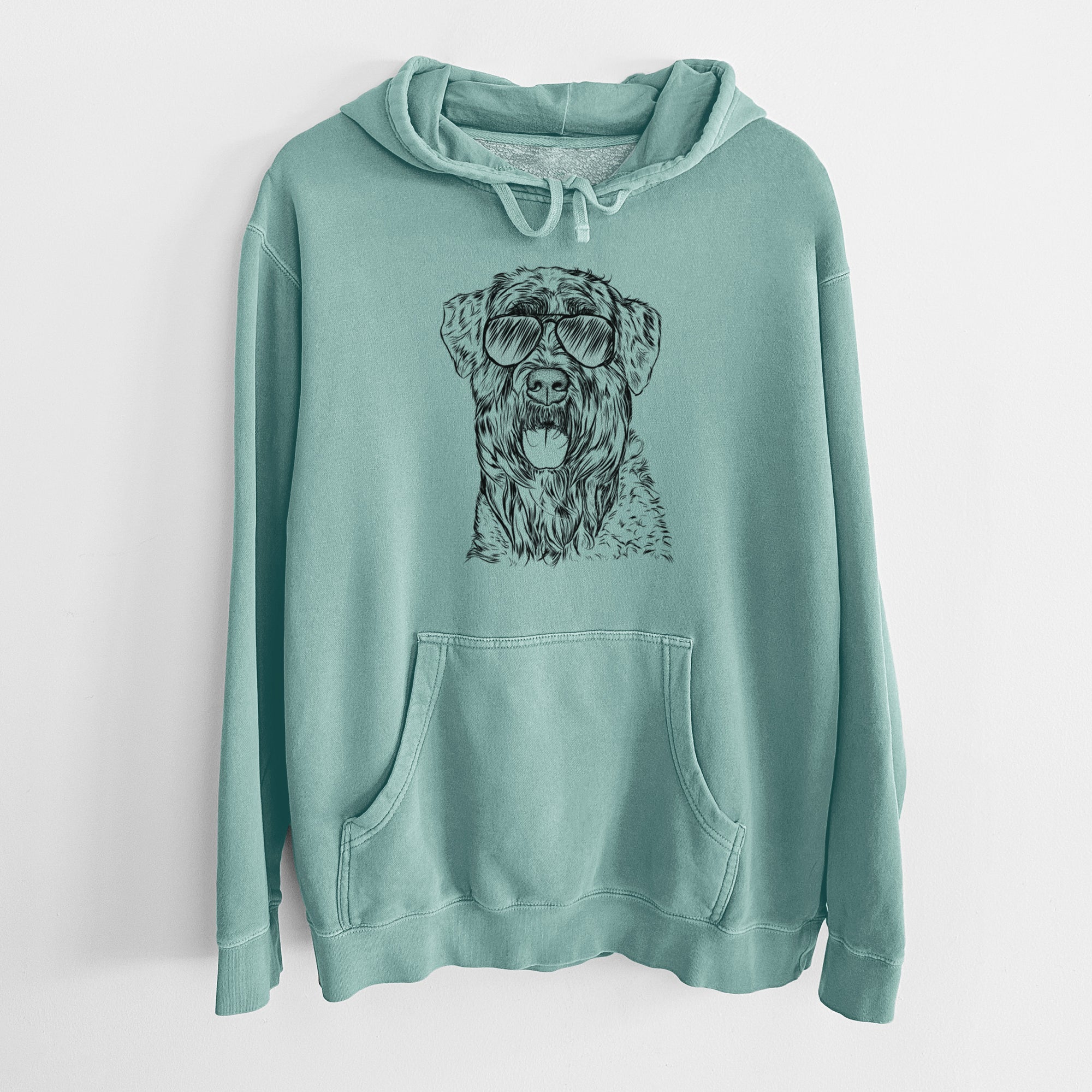 Aviator Bonnie the Bouvier Des Flandres - Unisex Pigment Dyed Hoodie