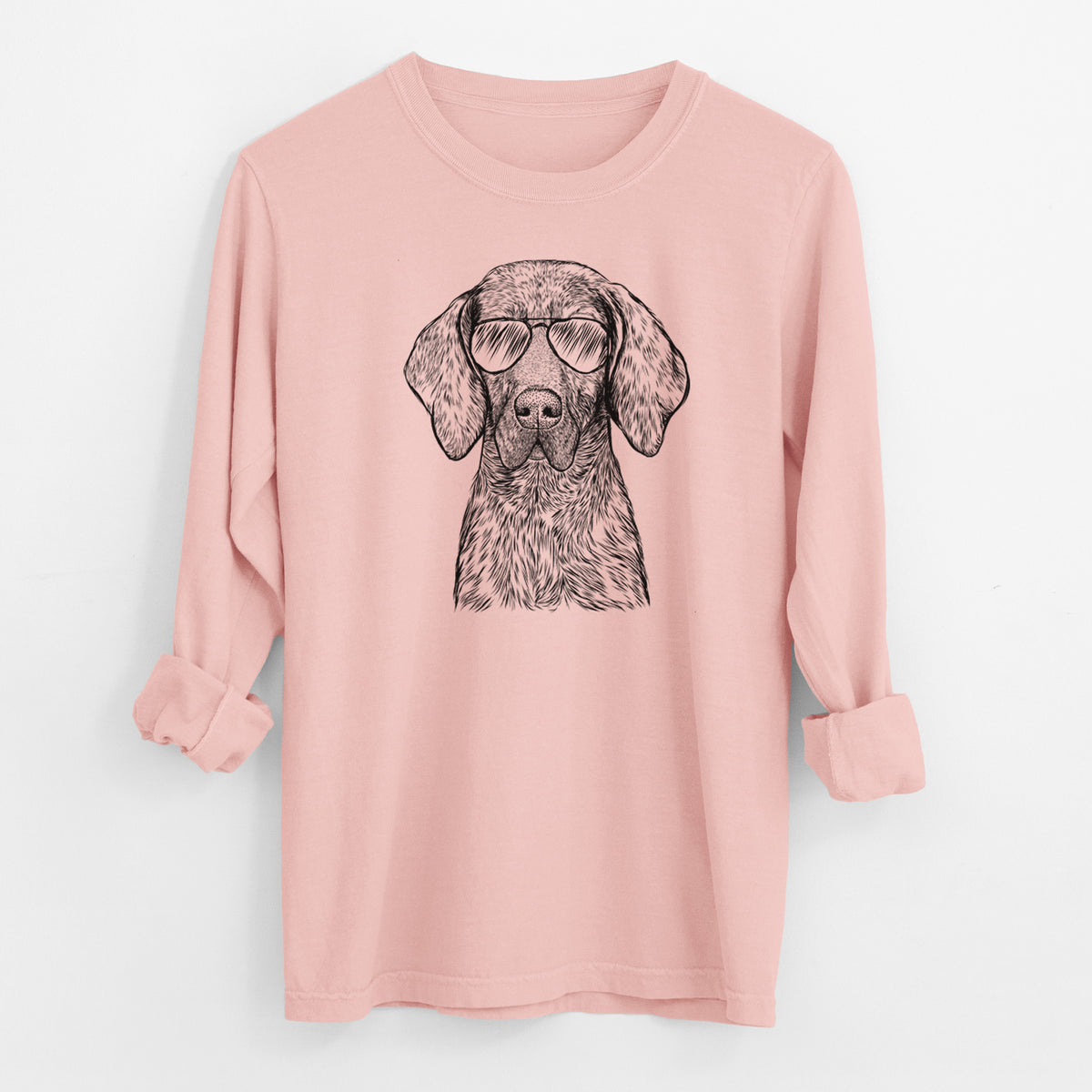 Aviator Boone the Plott Hound - Men's Heavyweight 100% Cotton Long Sleeve