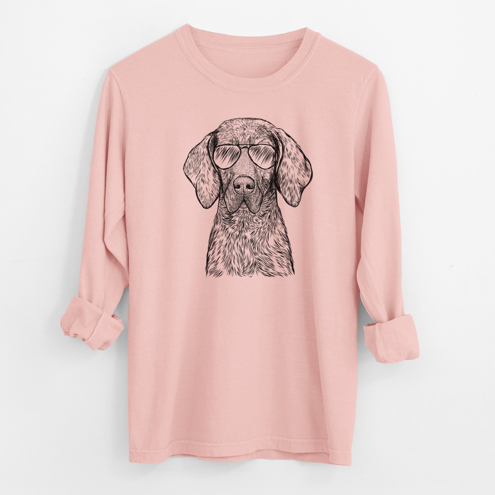 Aviator Boone the Plott Hound - Men's Heavyweight 100% Cotton Long Sleeve