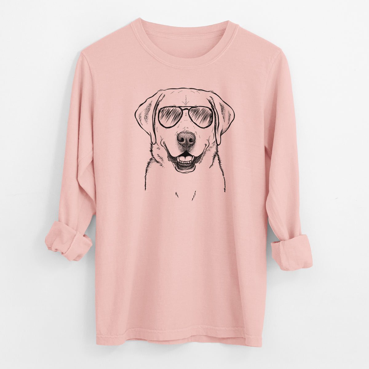 Aviator Booney the Labrador Retriever - Men's Heavyweight 100% Cotton Long Sleeve