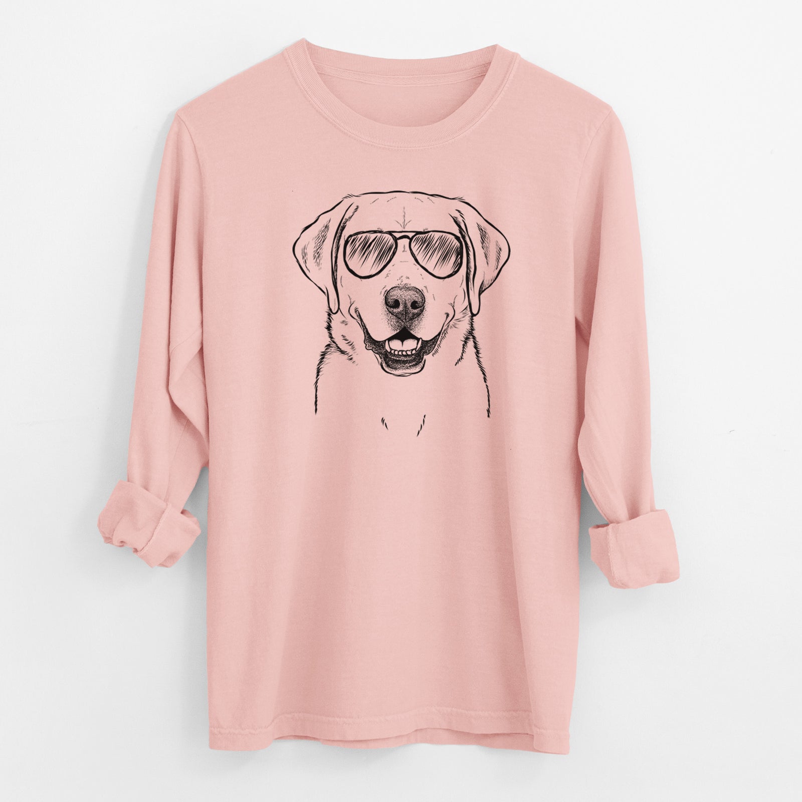 Aviator Booney the Labrador Retriever - Men's Heavyweight 100% Cotton Long Sleeve