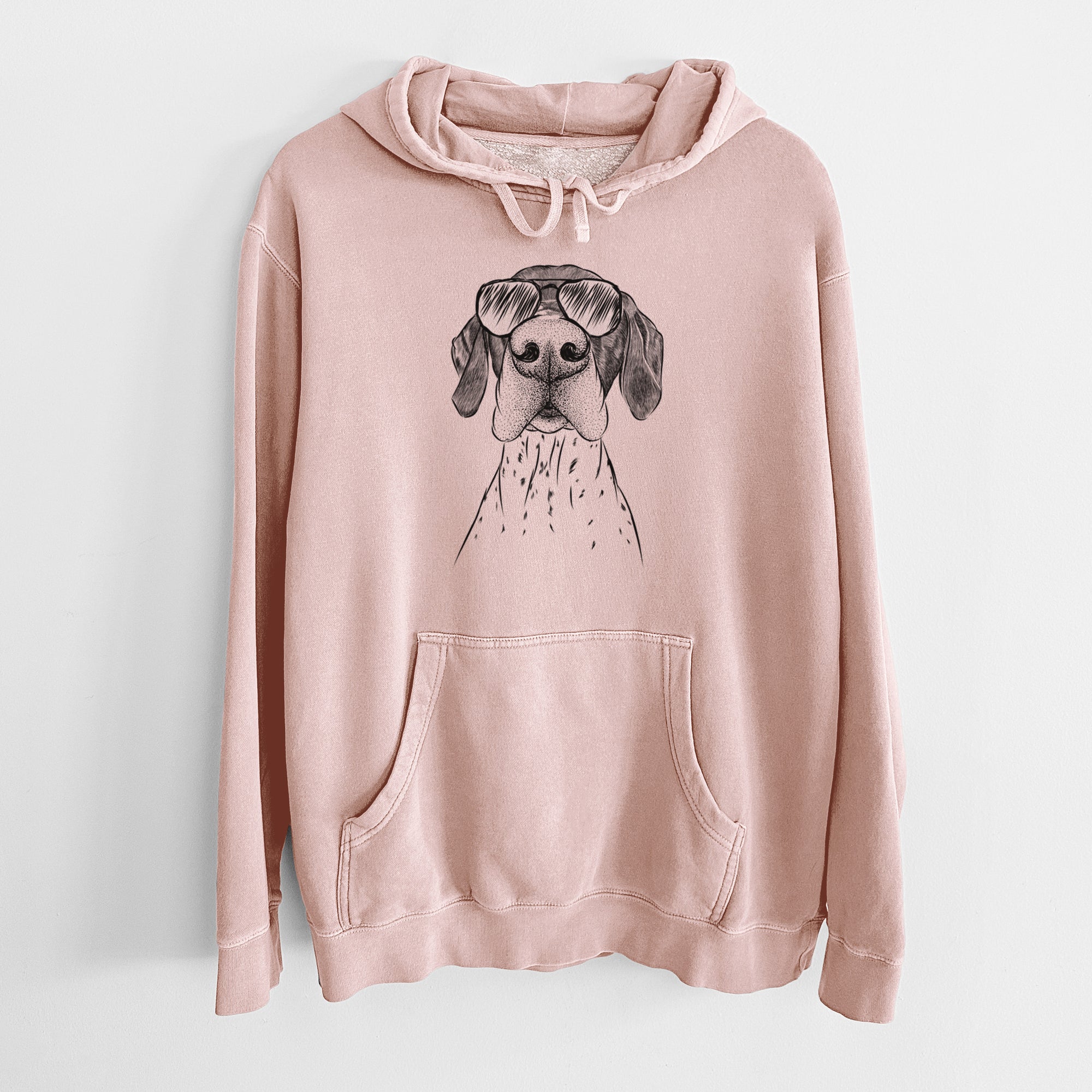 Aviator Booze the German Shorthaired Pointer - Unisex Pigment Dyed Hoodie