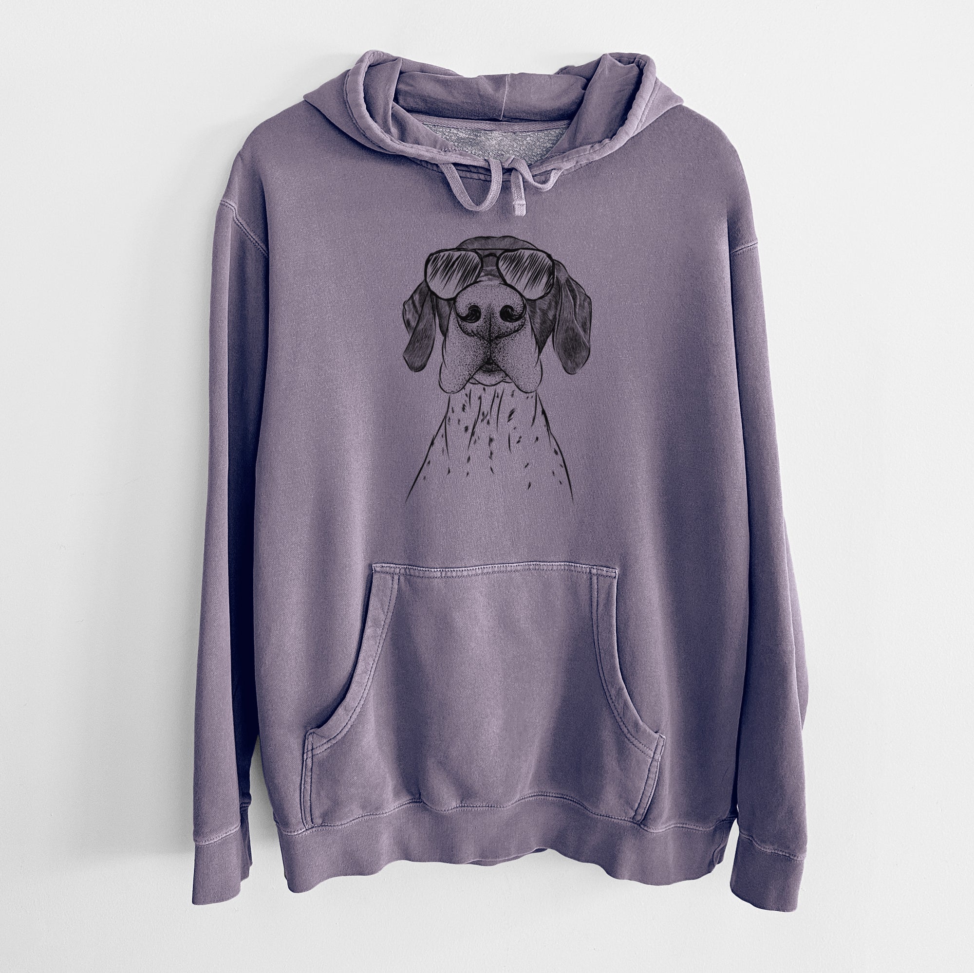 Aviator Booze the German Shorthaired Pointer - Unisex Pigment Dyed Hoodie