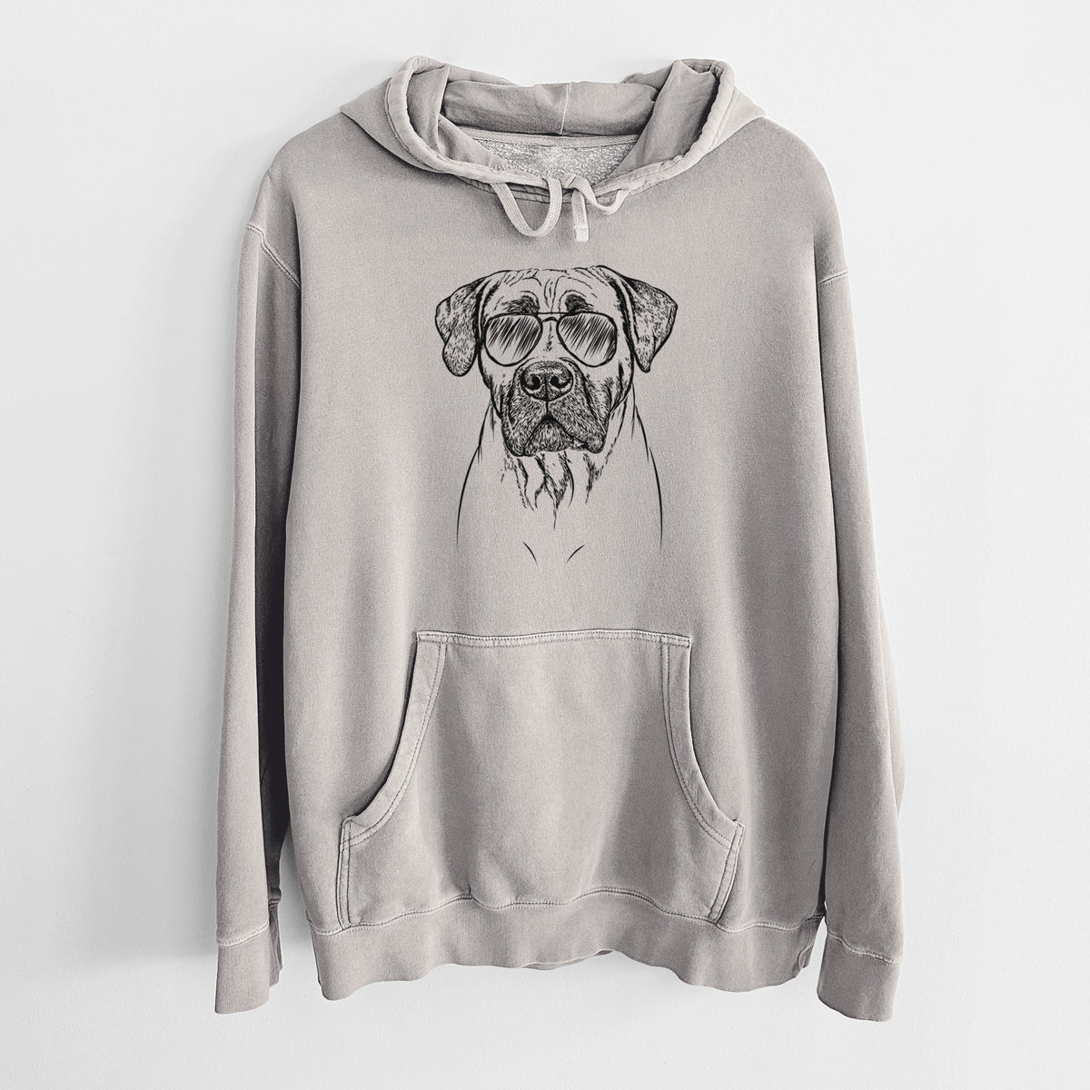 Aviator Boris the Boerboel - Unisex Pigment Dyed Hoodie