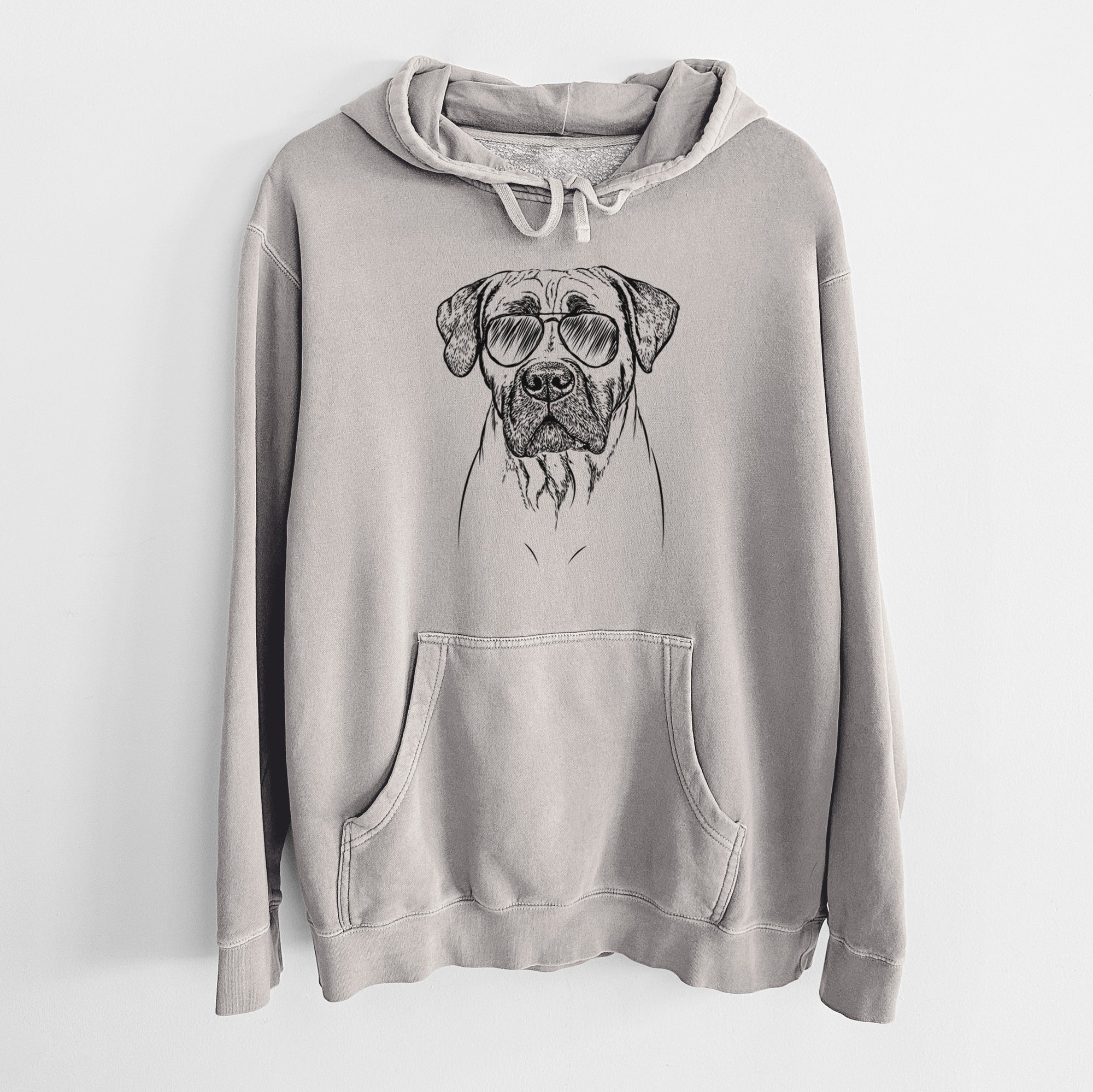 Aviator Boris the Boerboel - Unisex Pigment Dyed Hoodie