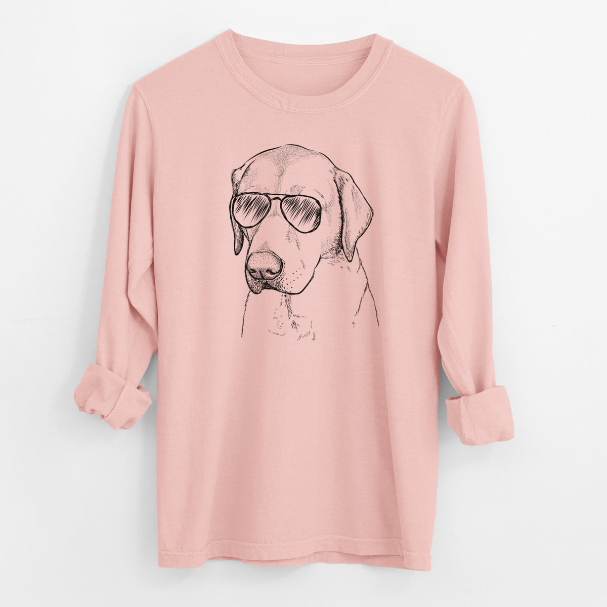 Aviator Braxton the Yellow Lab - Men's Heavyweight 100% Cotton Long Sleeve