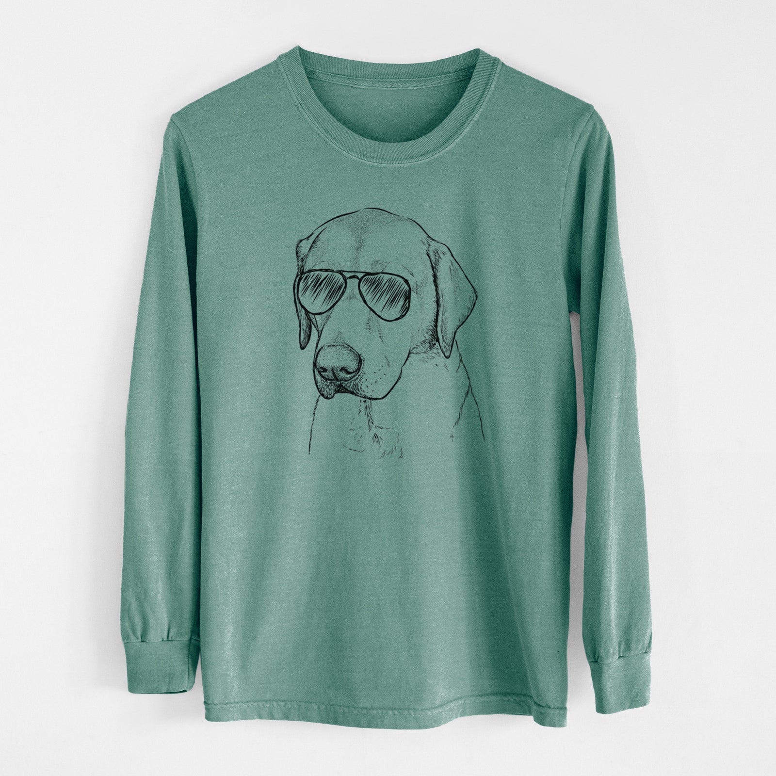 Aviator Braxton the Yellow Lab - Men's Heavyweight 100% Cotton Long Sleeve