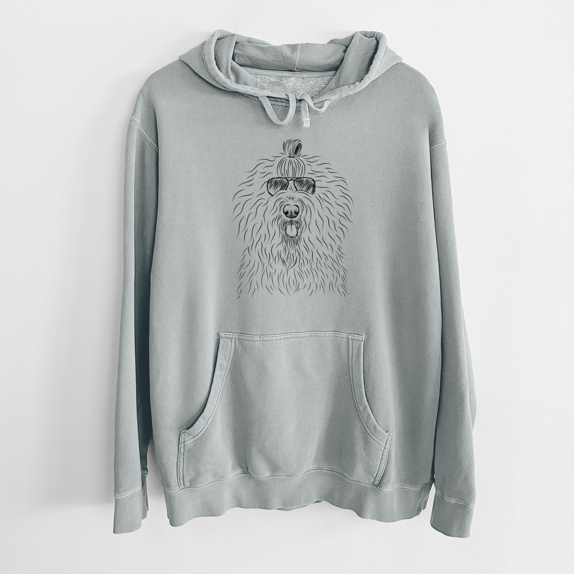 Aviator Brody the Old English Sheepdog - Unisex Pigment Dyed Hoodie