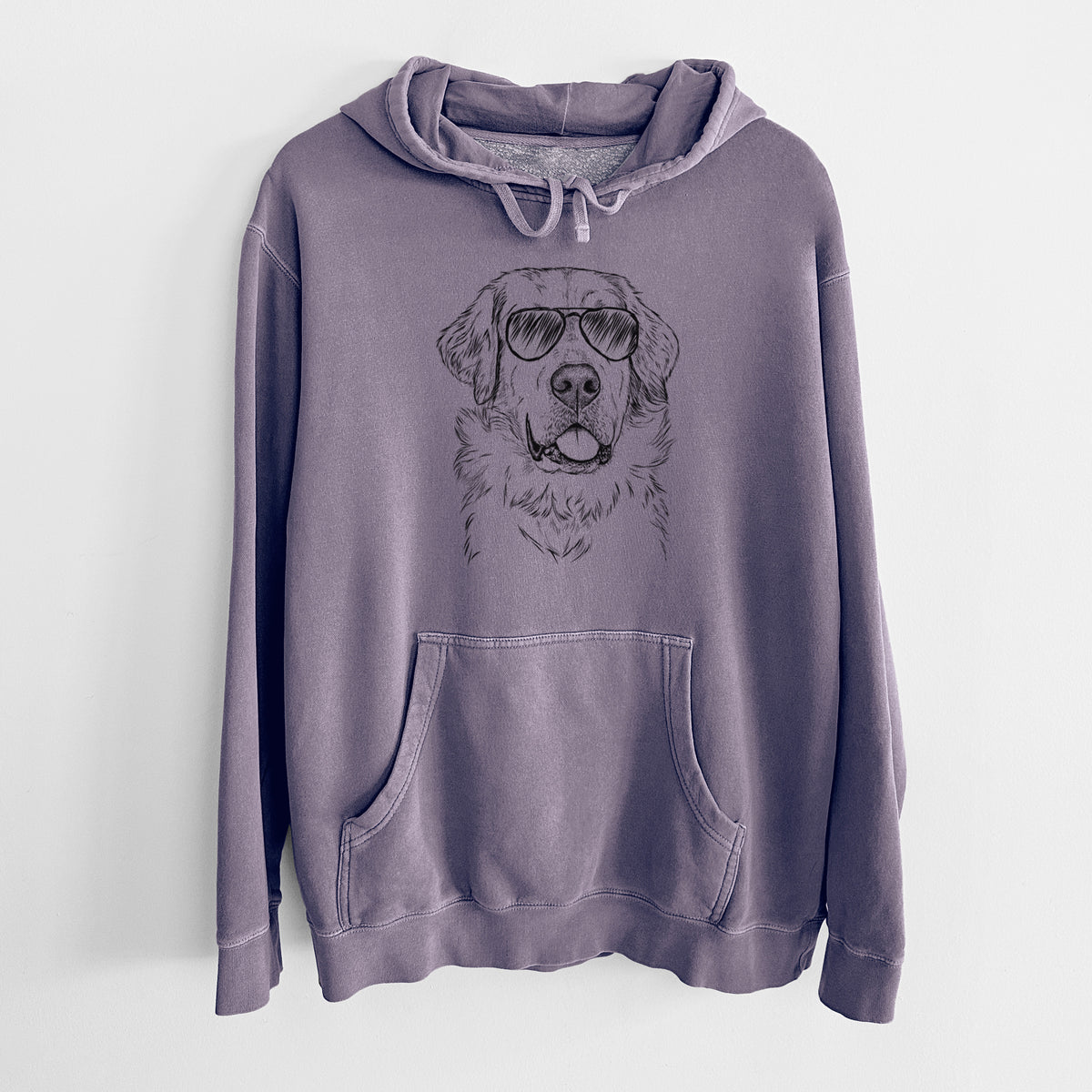 Aviator Brophy the Great Pyrenees - Unisex Pigment Dyed Hoodie