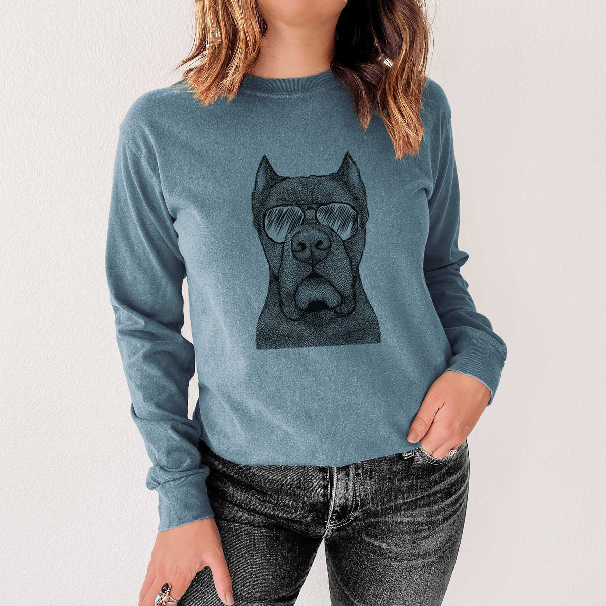 Aviator Bruno the Cane Corso - Men's Heavyweight 100% Cotton Long Sleeve