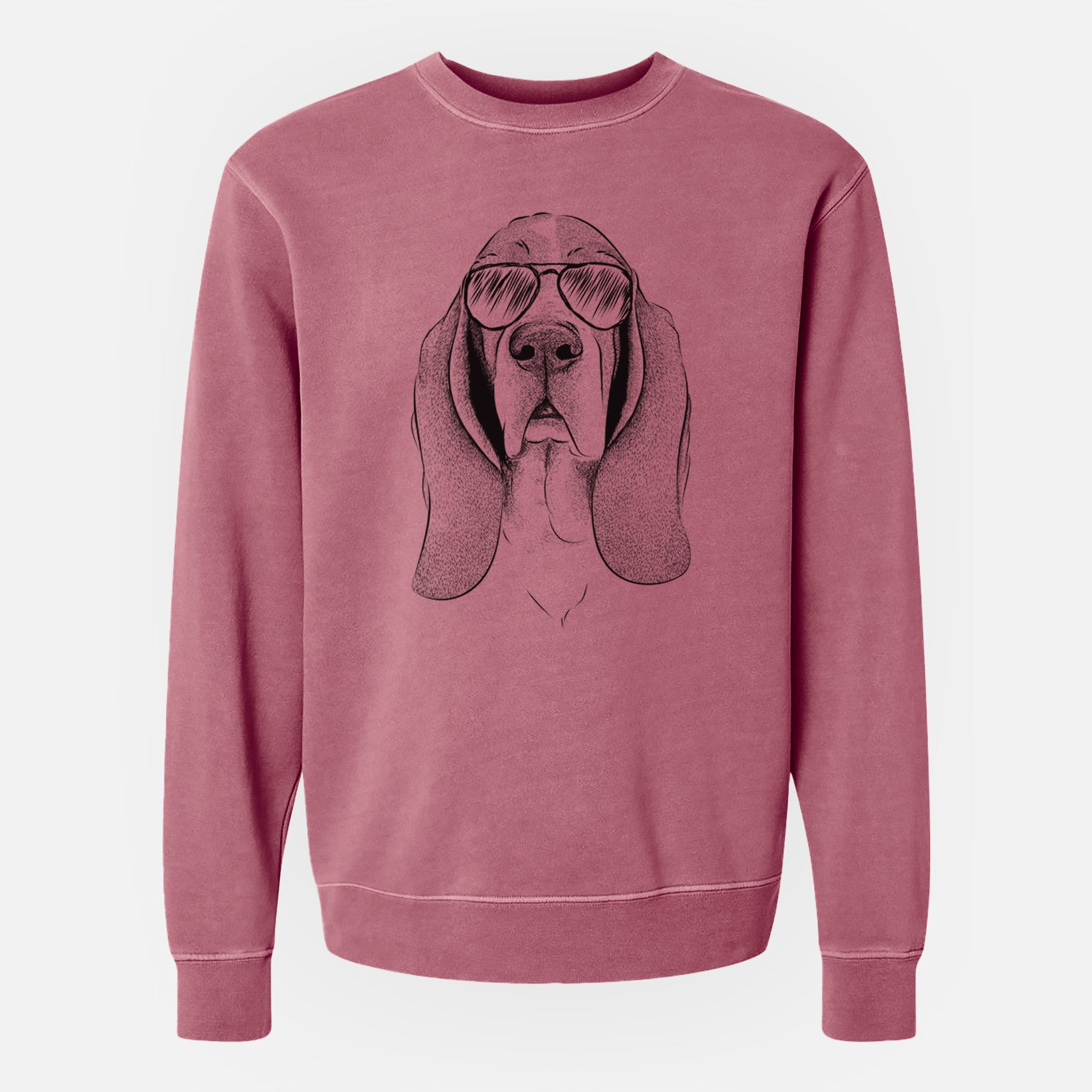 Aviator Buckley the Basset Hound - Unisex Pigment Dyed Crew Sweatshirt