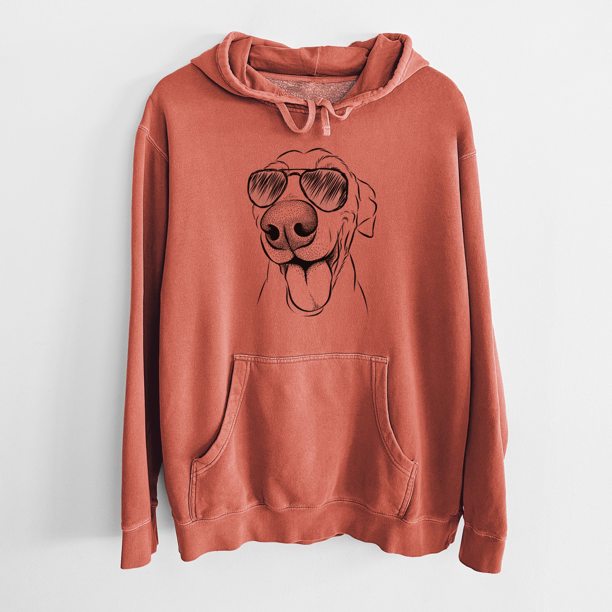 Aviator Buddy the Sato / American Village Dog - Unisex Pigment Dyed Hoodie