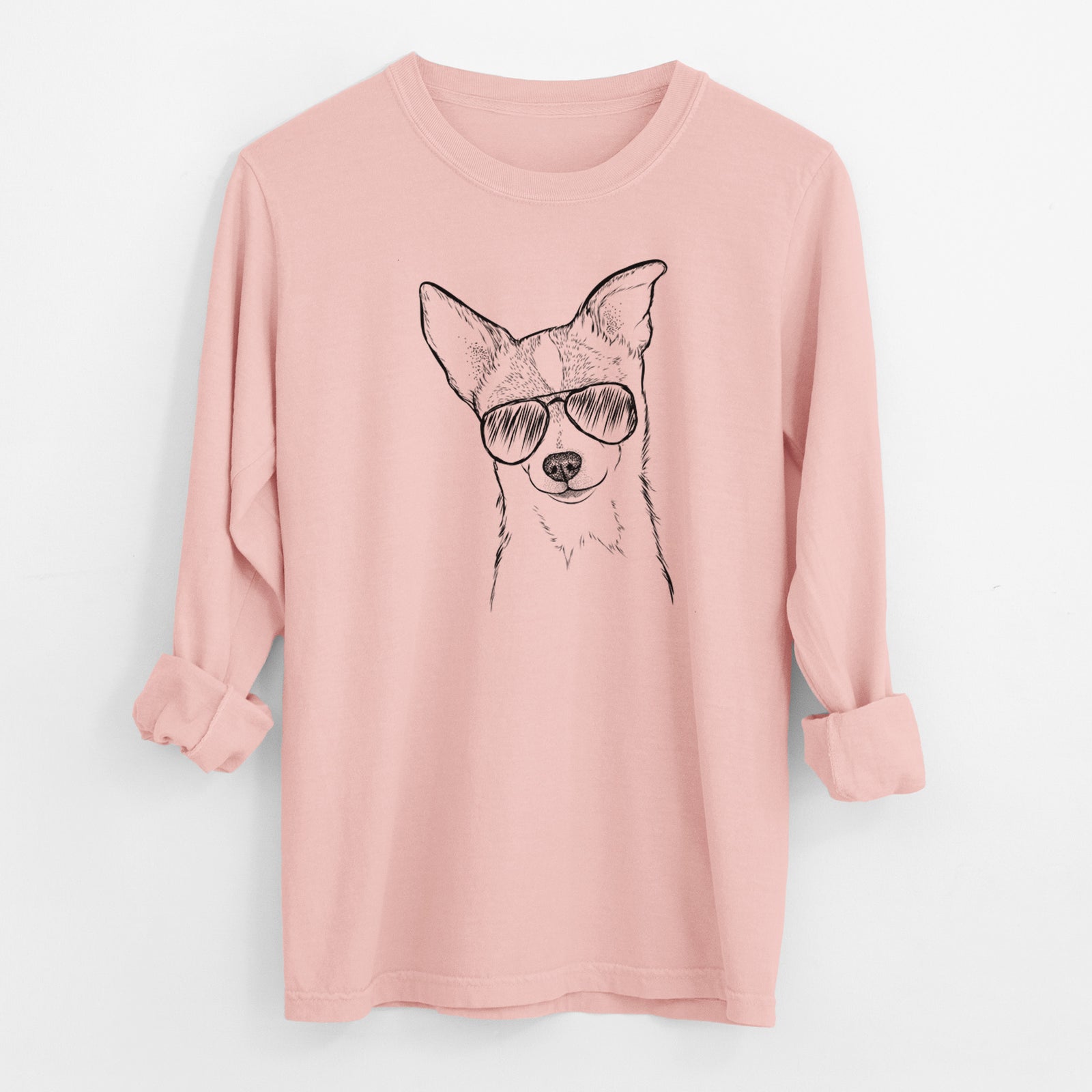 Aviator Buggy the Chihuahua - Men's Heavyweight 100% Cotton Long Sleeve