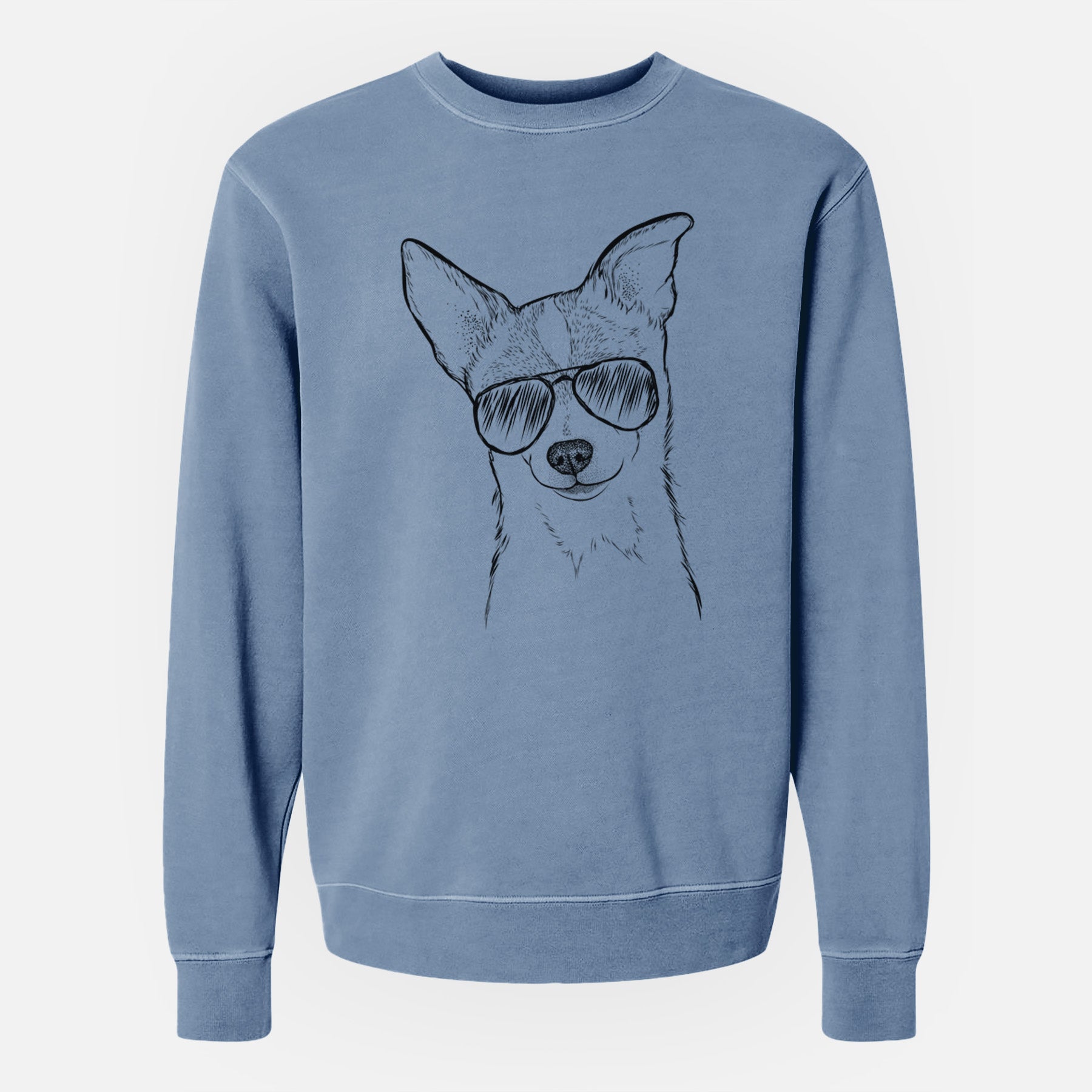 Aviator Buggy the Chihuahua - Unisex Pigment Dyed Crew Sweatshirt