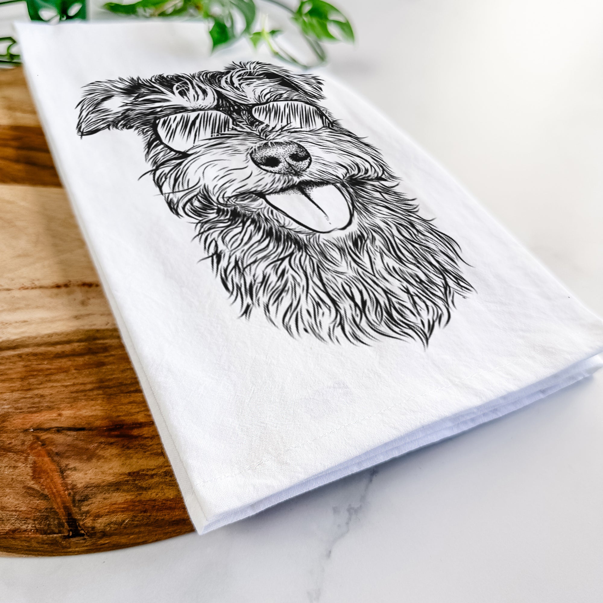 Buster the Schnoodle Tea Towel