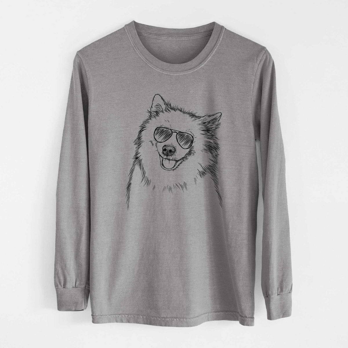 Aviator Caico the Samoyed - Men's Heavyweight 100% Cotton Long Sleeve