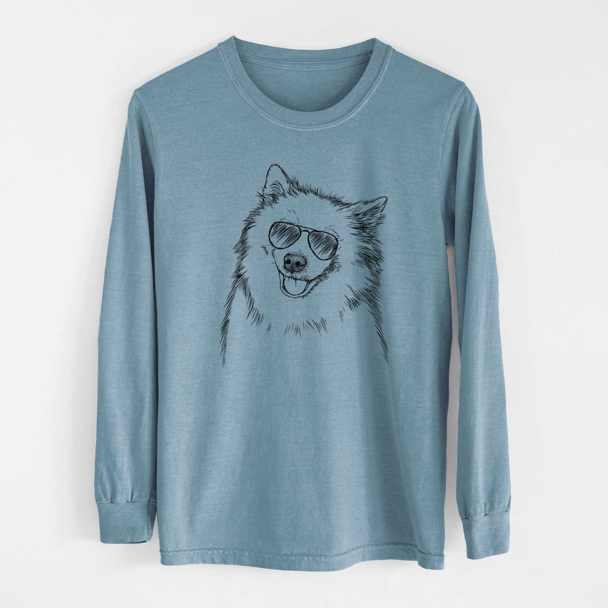 Aviator Caico the Samoyed - Men's Heavyweight 100% Cotton Long Sleeve