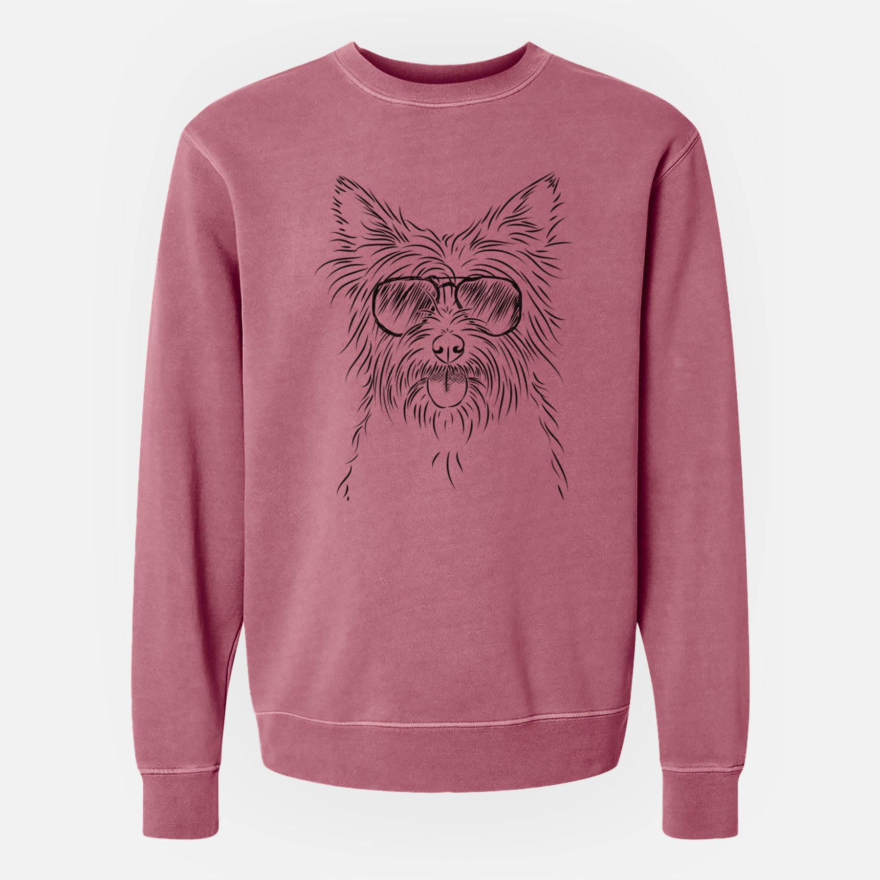 Aviator Calum the Cairn Terrier - Unisex Pigment Dyed Crew Sweatshirt