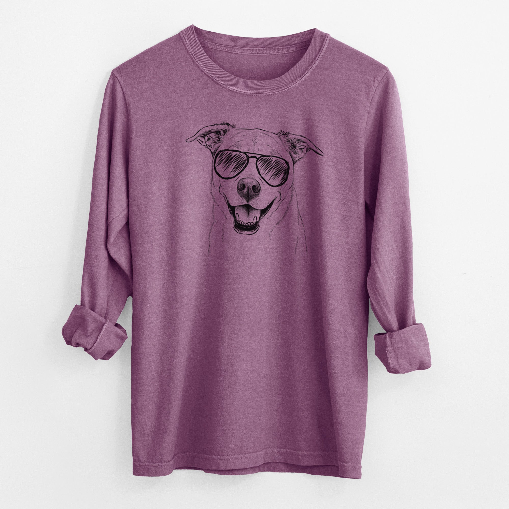 Aviator Carl the Mixed Breed - Men's Heavyweight 100% Cotton Long Sleeve