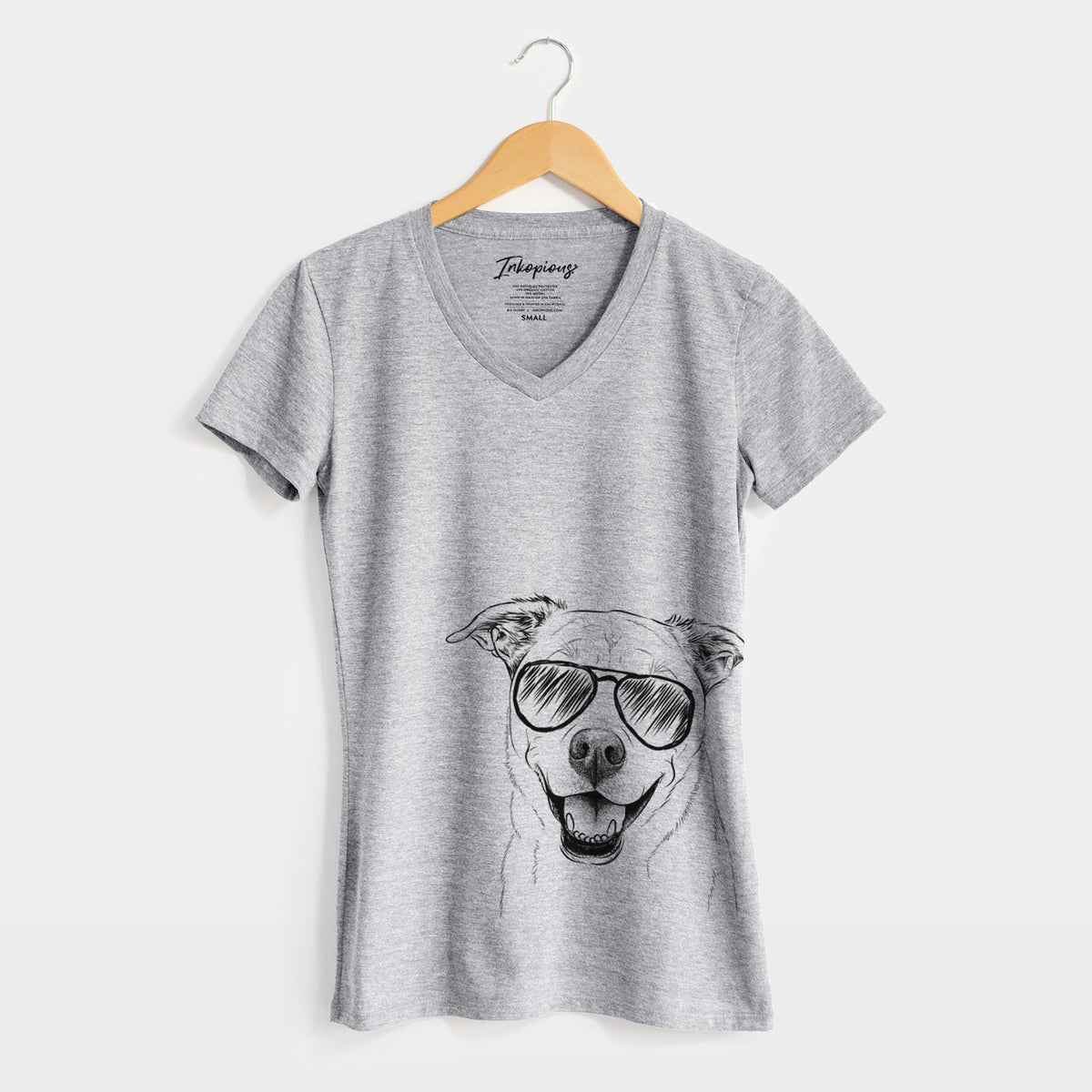 Aviator Carl the Mixed Breed - Women&#39;s V-neck Shirt