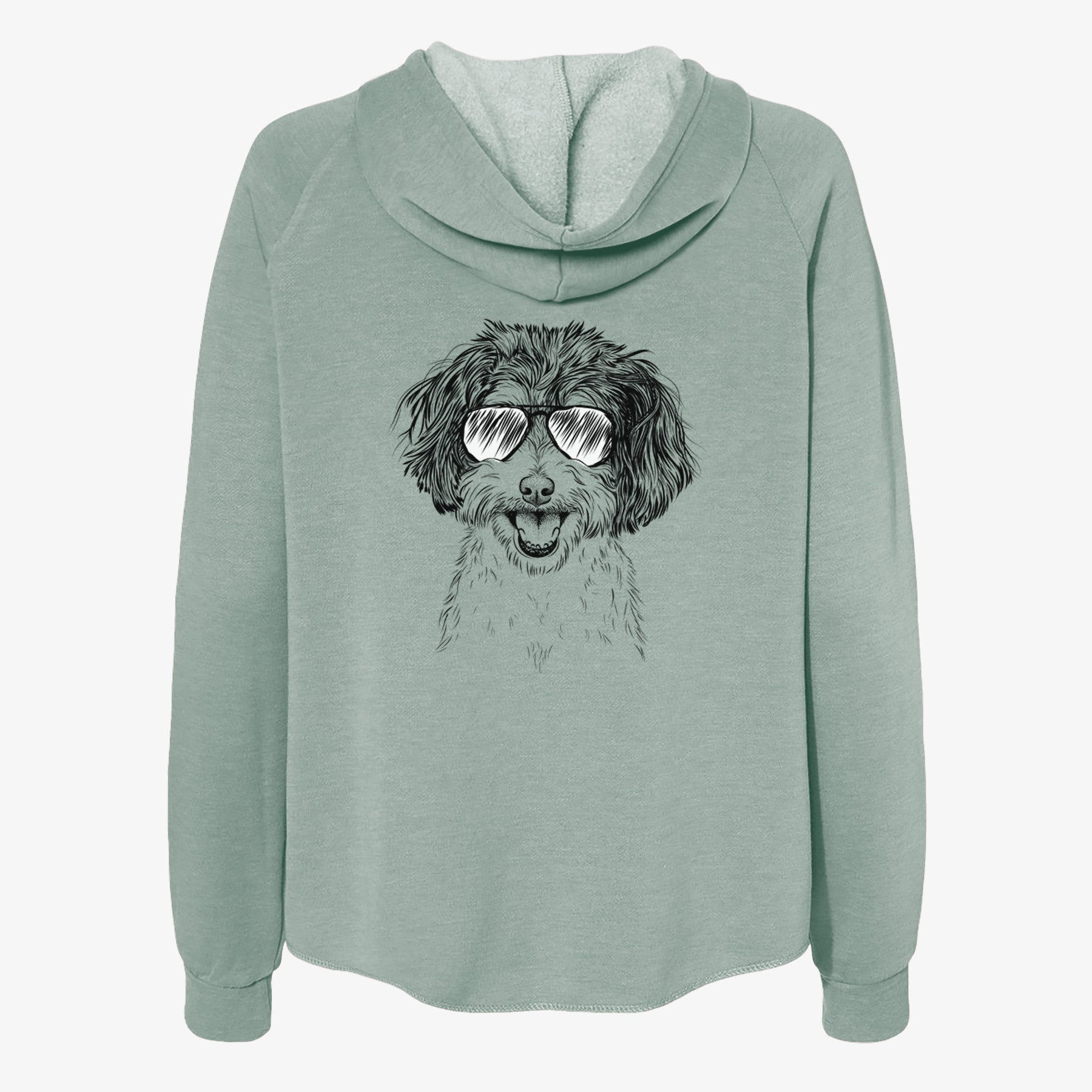 Carlos the Cavapoo - Women's Cali Wave Zip-Up Sweatshirt