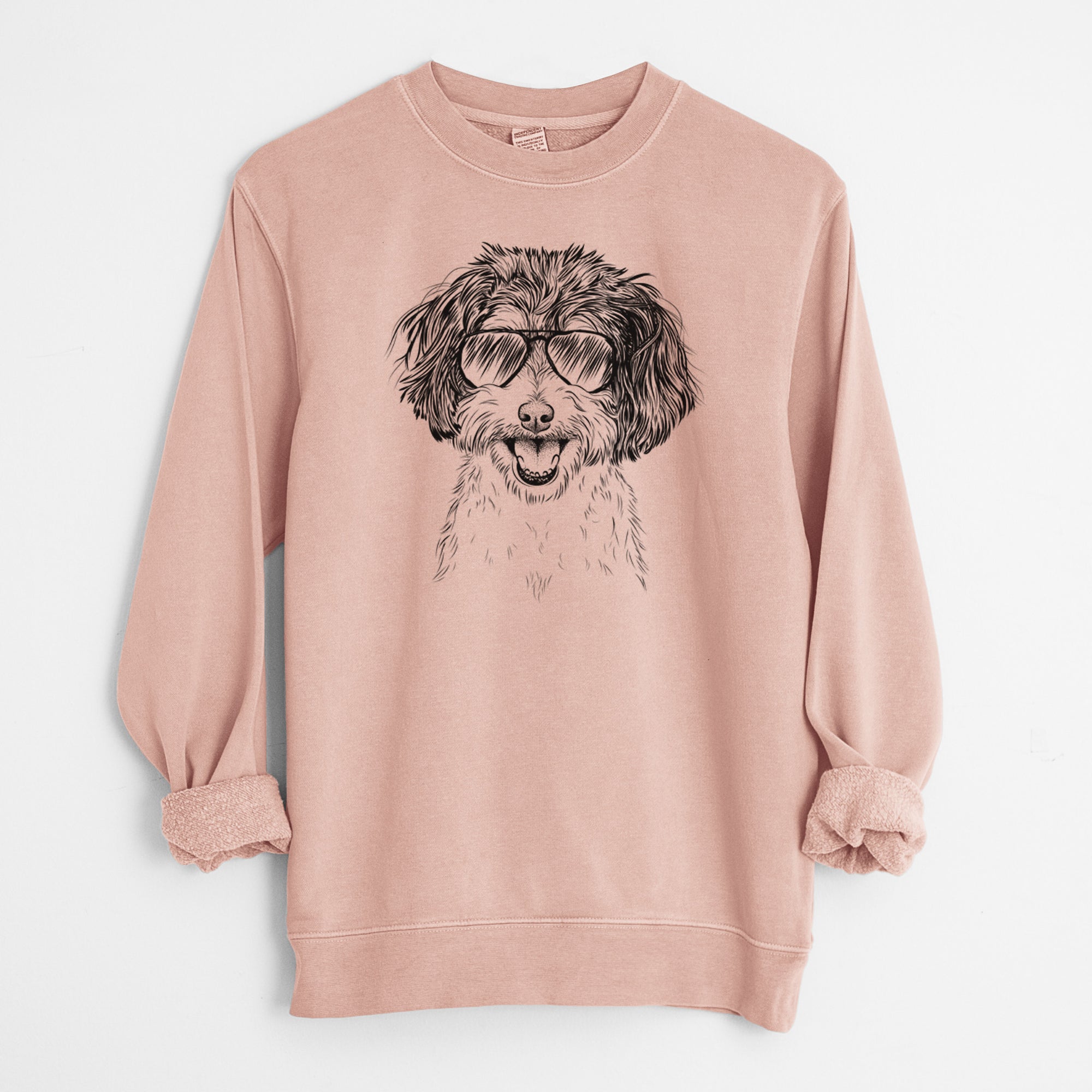 Aviator Carlos the Cavapoo - Unisex Pigment Dyed Crew Sweatshirt