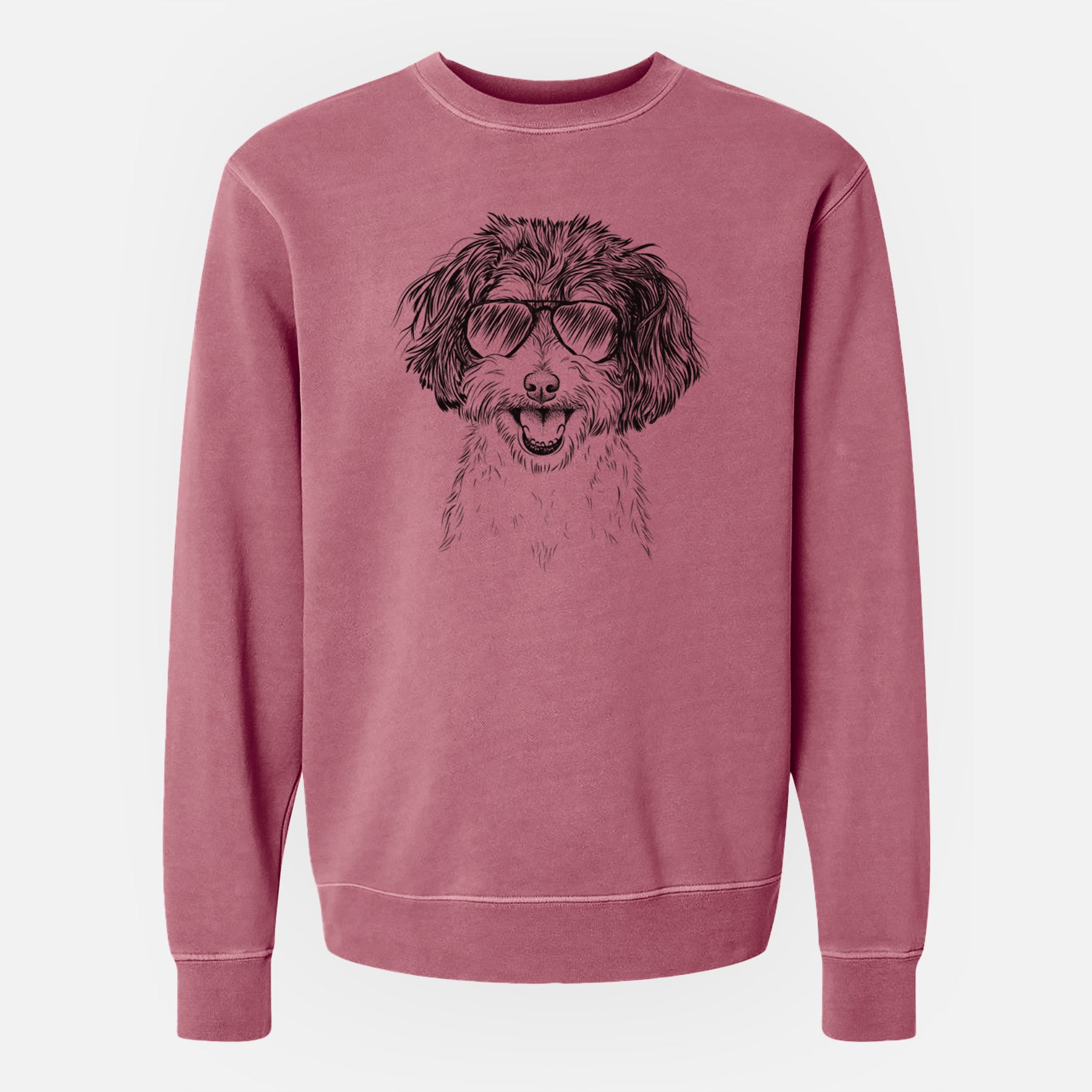 Aviator Carlos the Cavapoo - Unisex Pigment Dyed Crew Sweatshirt