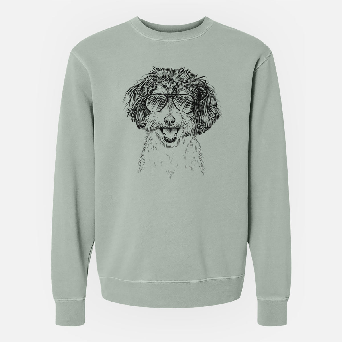 Aviator Carlos the Cavapoo - Unisex Pigment Dyed Crew Sweatshirt
