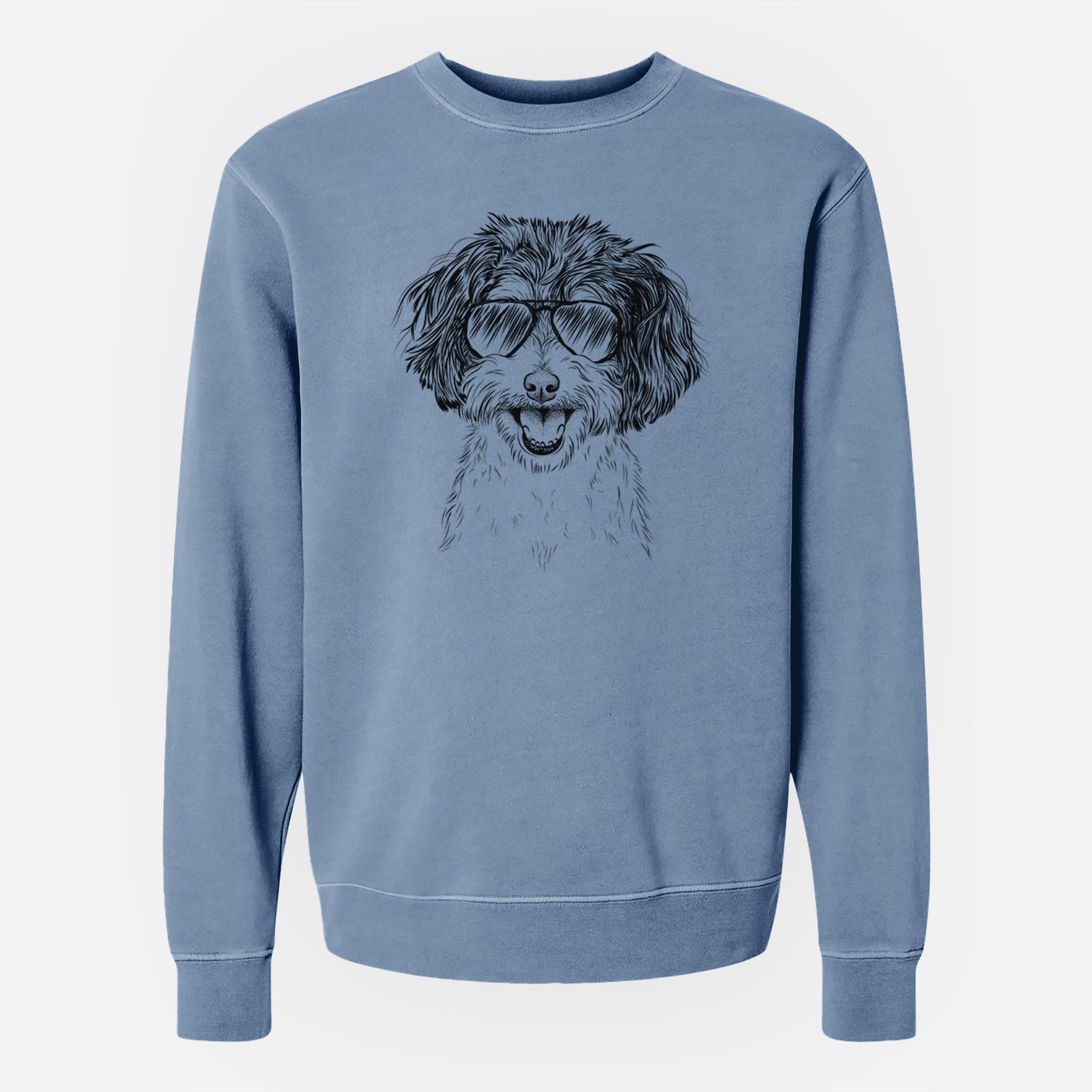 Aviator Carlos the Cavapoo - Unisex Pigment Dyed Crew Sweatshirt